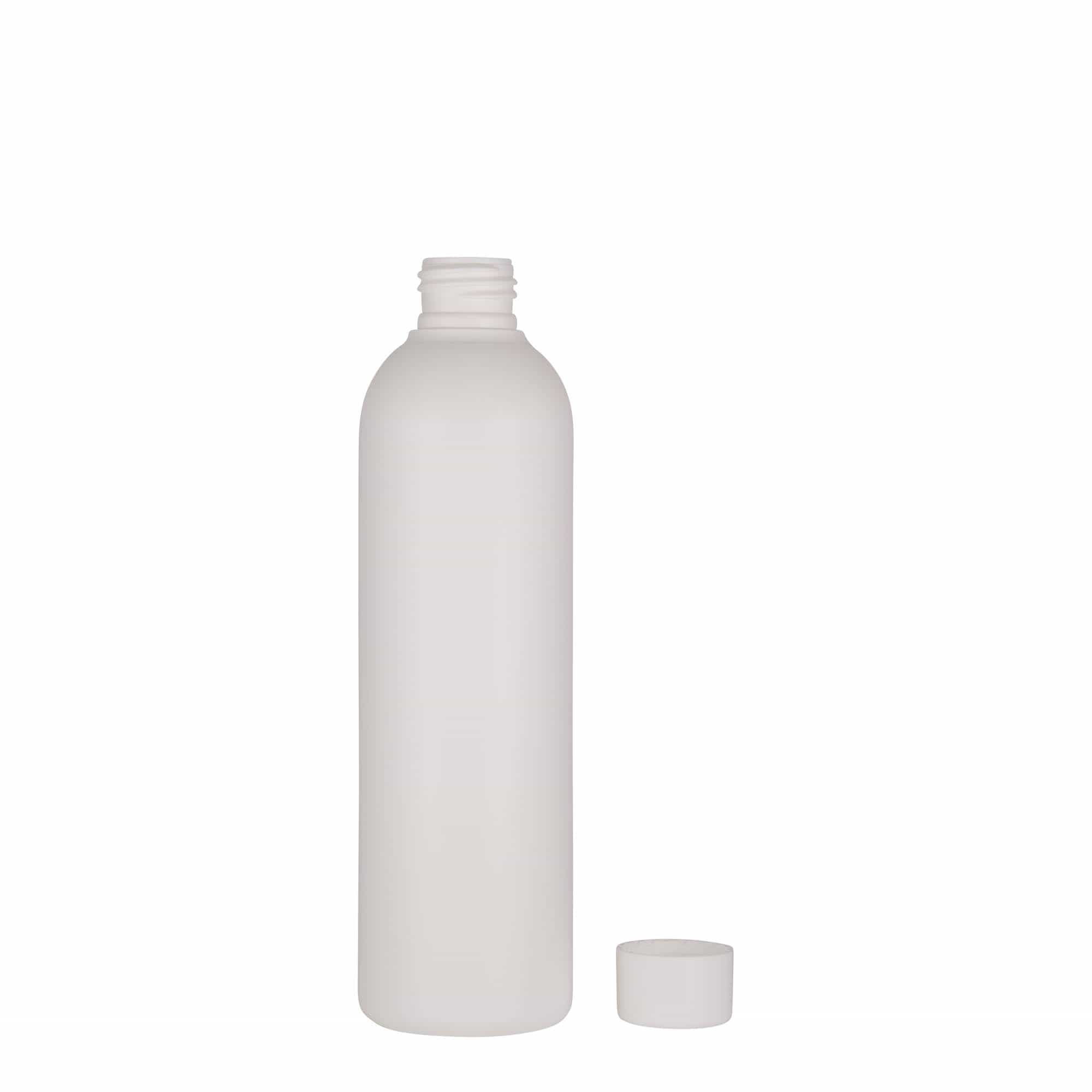 Frasco de plástico de 250 ml 'Tuffy', HDPE, branco, bocal: 24/410