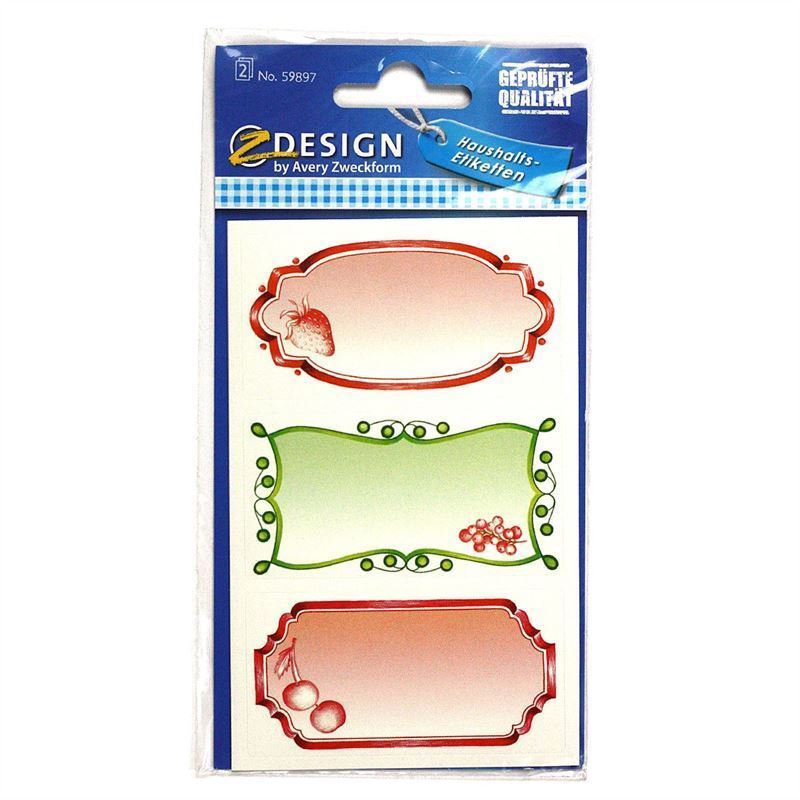 Zweckform Etiquetas 'Frutas', retangulares, papel, multicoloridas