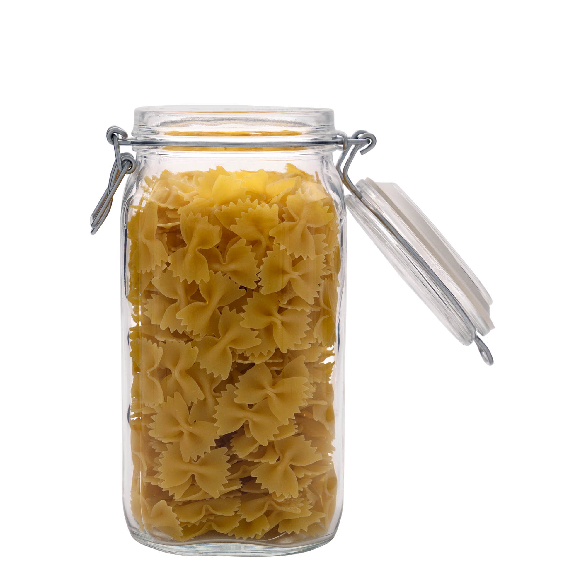 1.500 ml frasco de vidro com fecho de mola 'Fido', quadrado, boca: fecho de mola