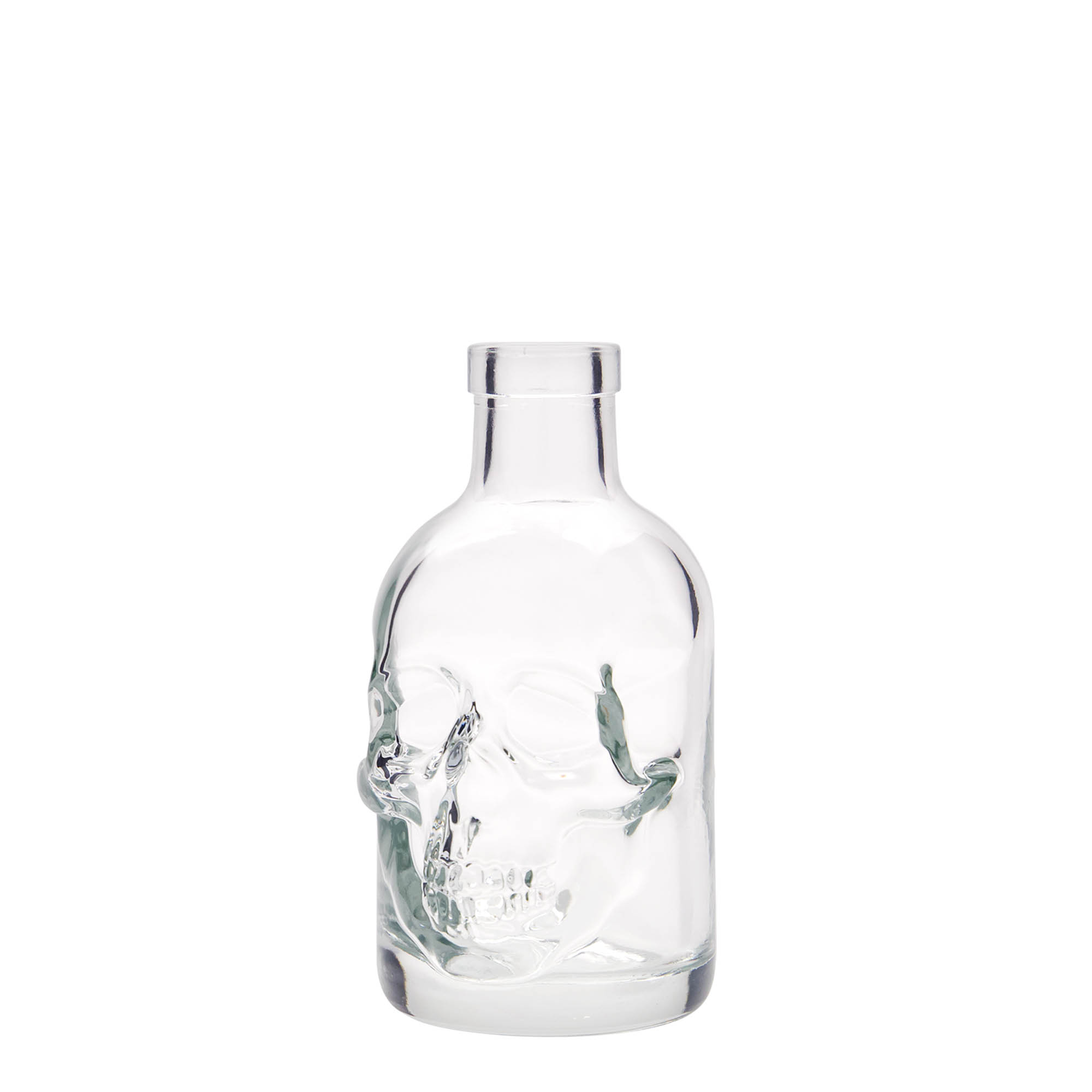 Frasco de vidro de 200 ml 'Caveira', Boca: Cortiça