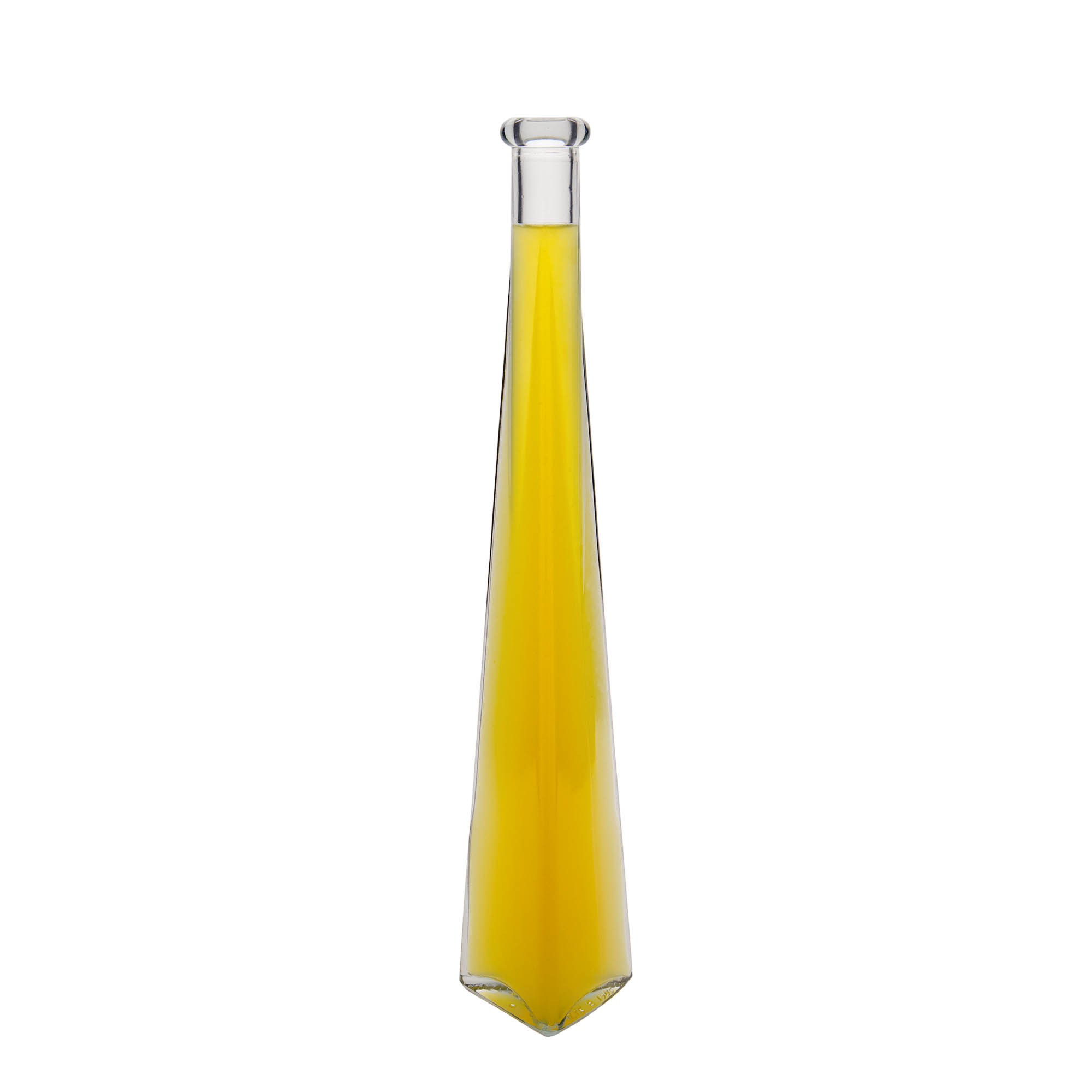 Frasco de vidro de 200 ml 'Dama Triangolore', triangular, boca: cortiça