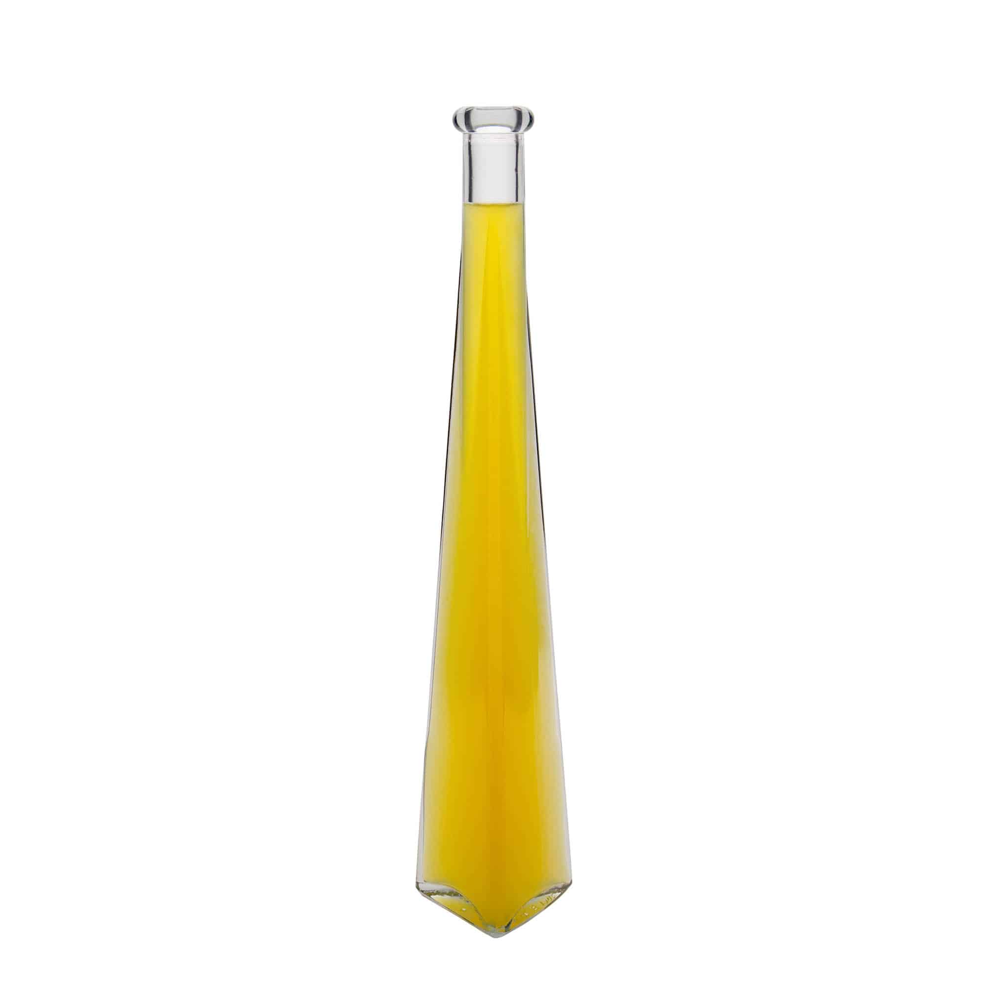 Frasco de vidro de 200 ml 'Dama Triangolore', triangular, boca: cortiça