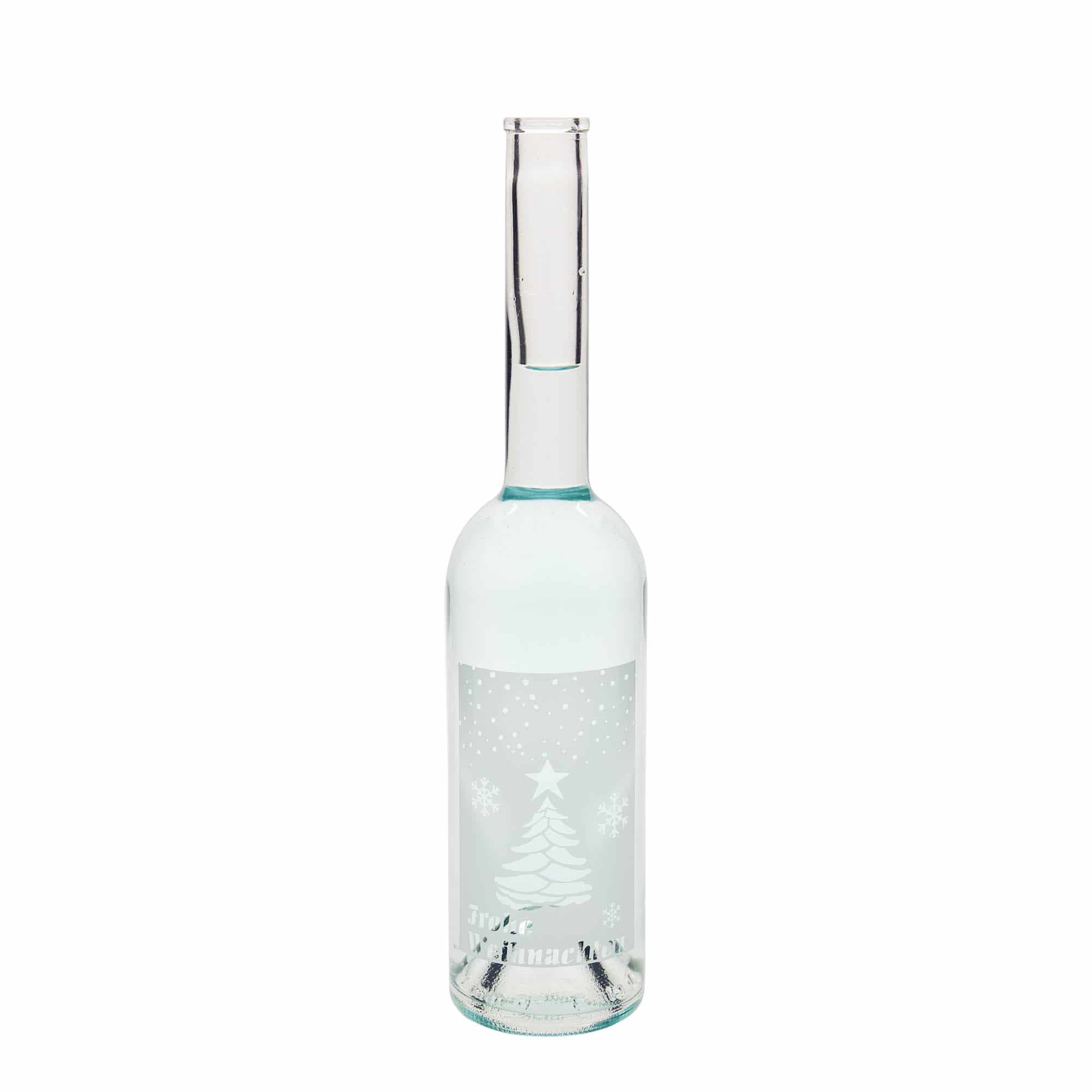 Garrafa de vidro de 500 ml 'Opera', motivo: Natal Branco, bocal: Cortiça