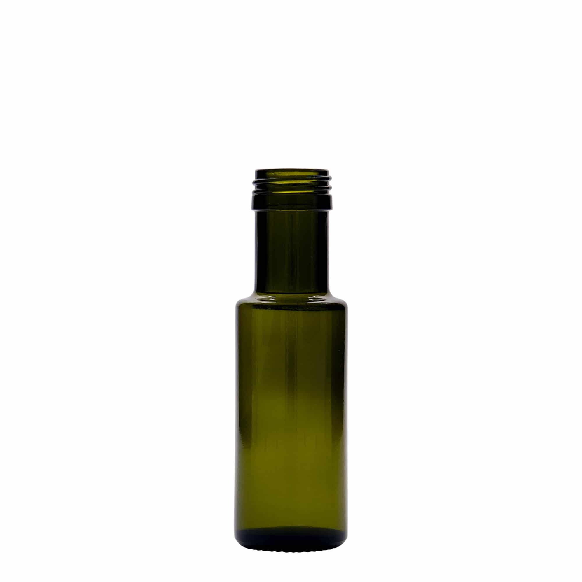 Frasco de vidro de 100 ml 'Dorica', verde antigo, boca: PP 31,5