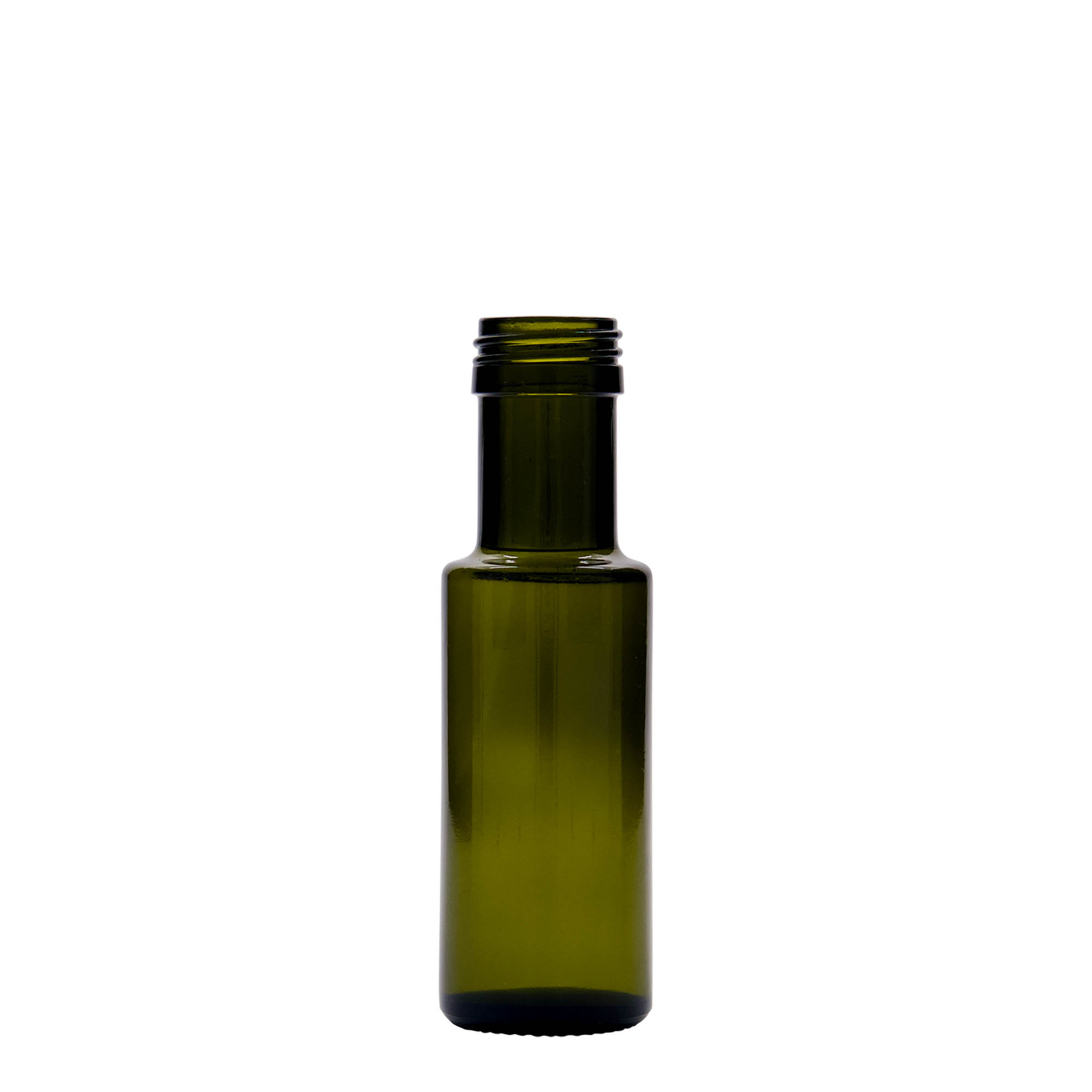 Frasco de vidro de 100 ml 'Dorica', verde antigo, boca: PP 31,5 Frasco de vidro de 100 ml 'Dorica', verde antigo, boca: PP 31,5