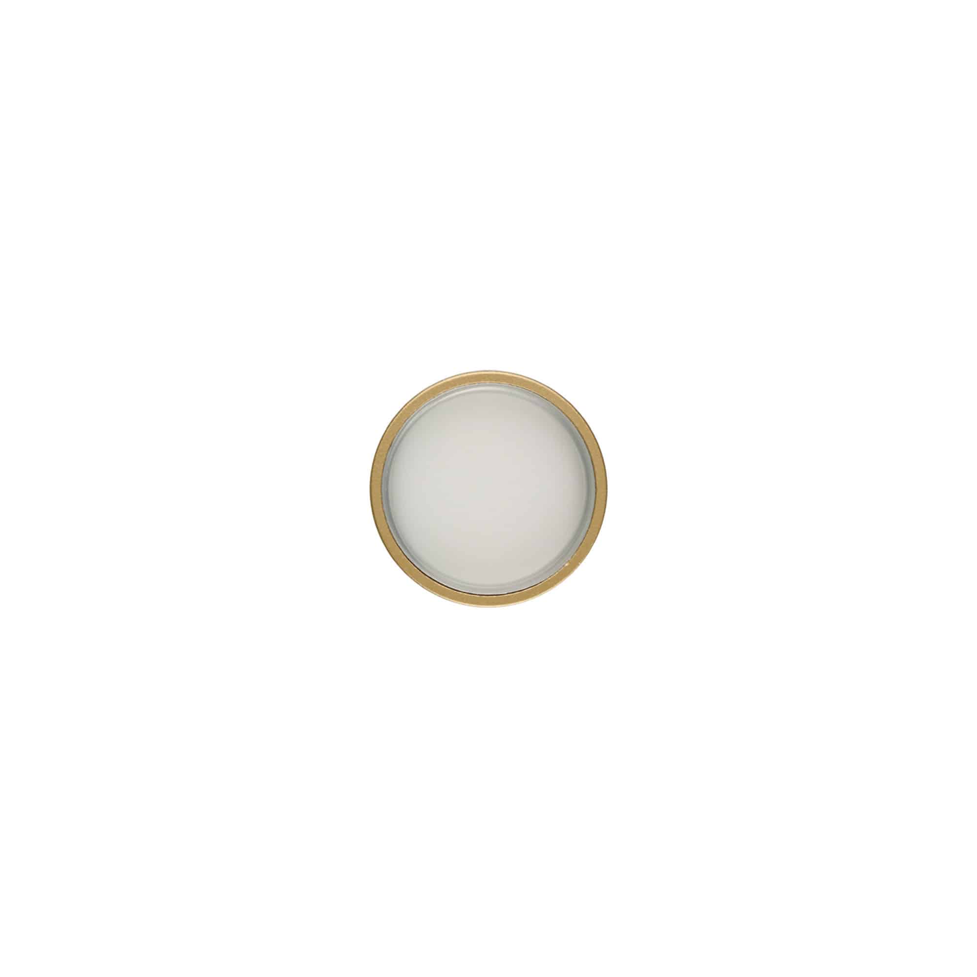 Tampa de rosca, plástico ABS, dourado fosco, para bocal: GPI 33/400