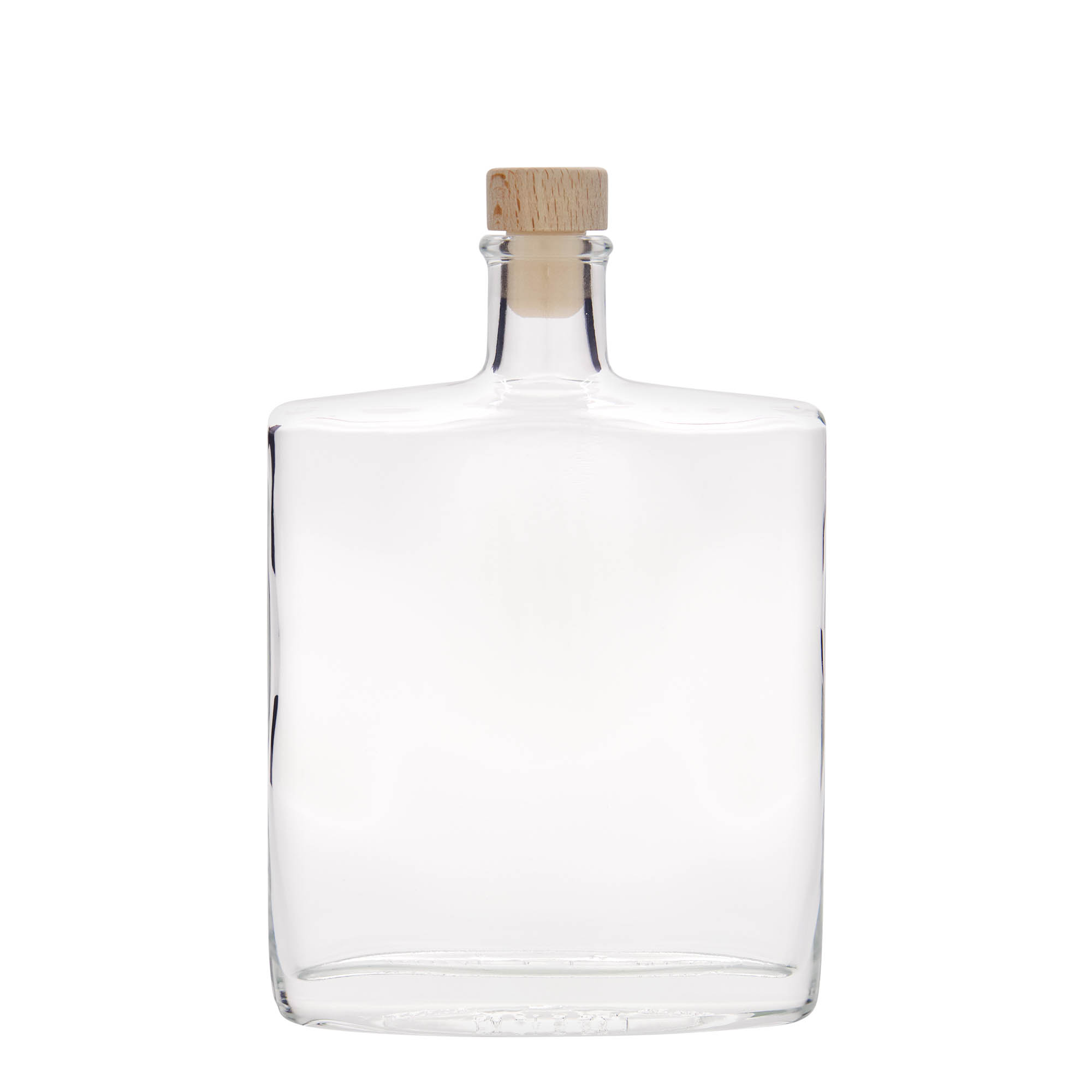 Garrafa de vidro de 500 ml 'Zorbas', oval, boca: cortiça Garrafa de vidro de 500 ml 'Zorbas', oval, boca: cortiça