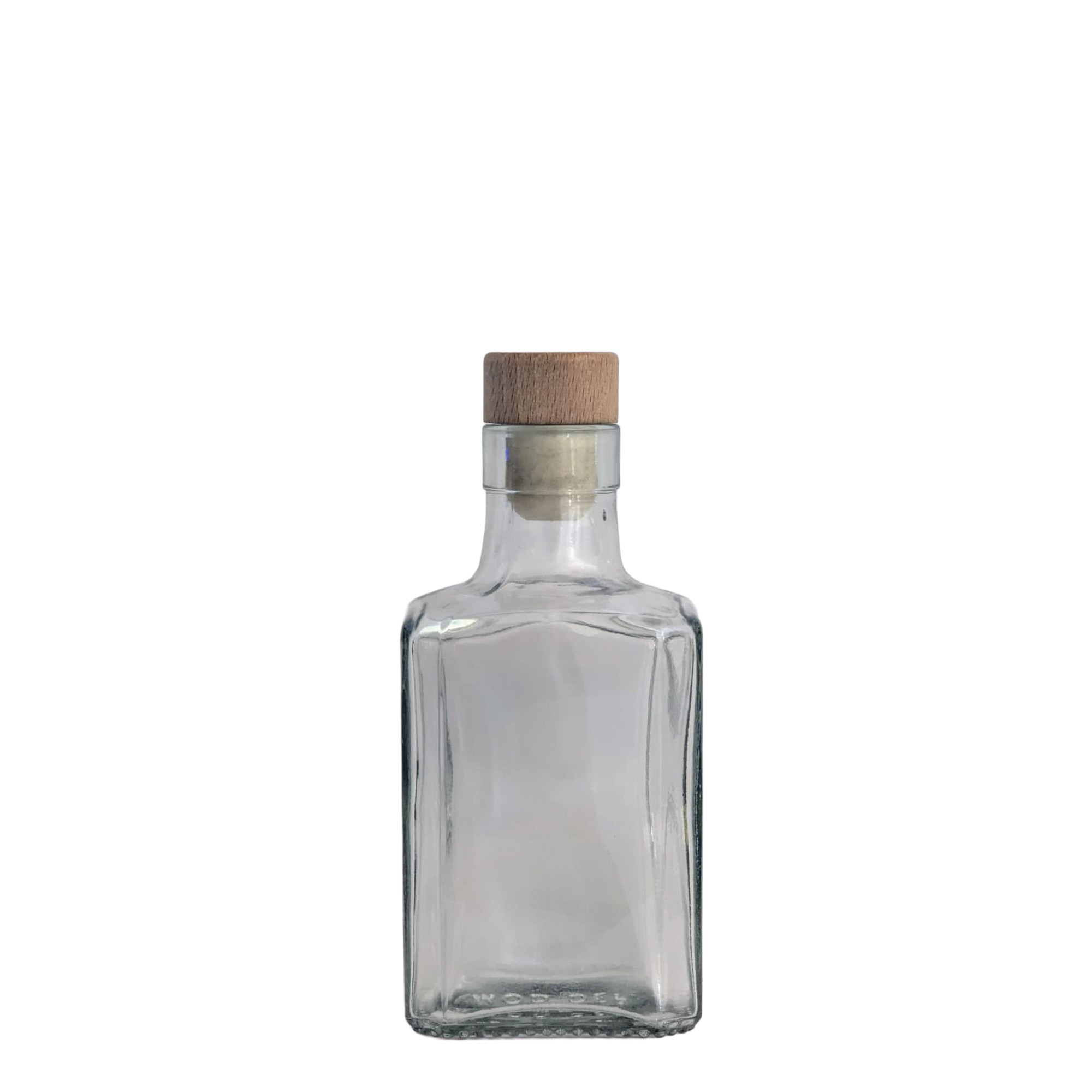 Frasco de vidro de 250 ml 'Decanter Quadro Oberband', quadrado, boca: cortiça Frasco de vidro de 250 ml 'Decanter Quadro Oberband', quadrado, boca: cortiça