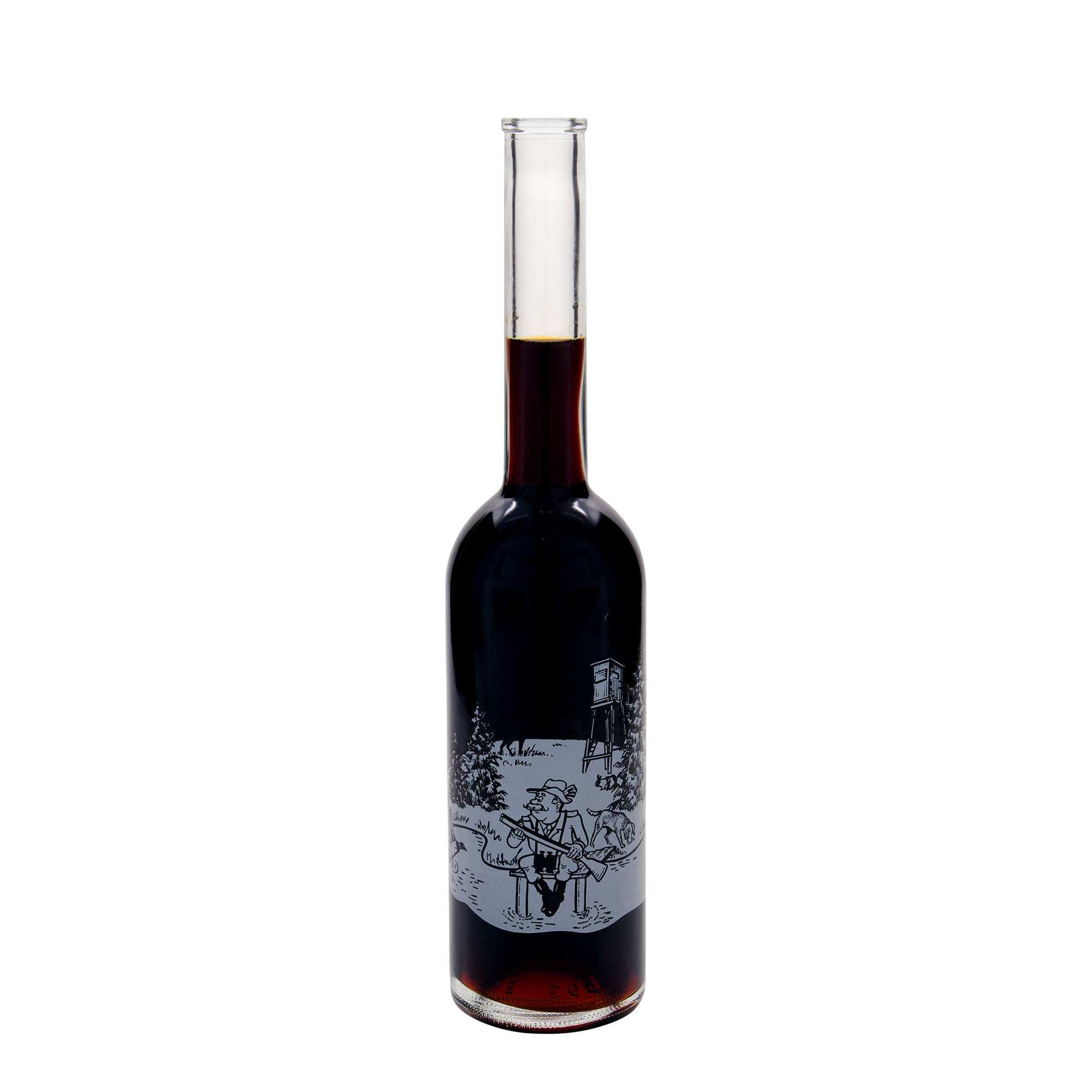 Garrafa de vidro de 500 ml 'Opera', motivo: Caçador, bocal: cortiça