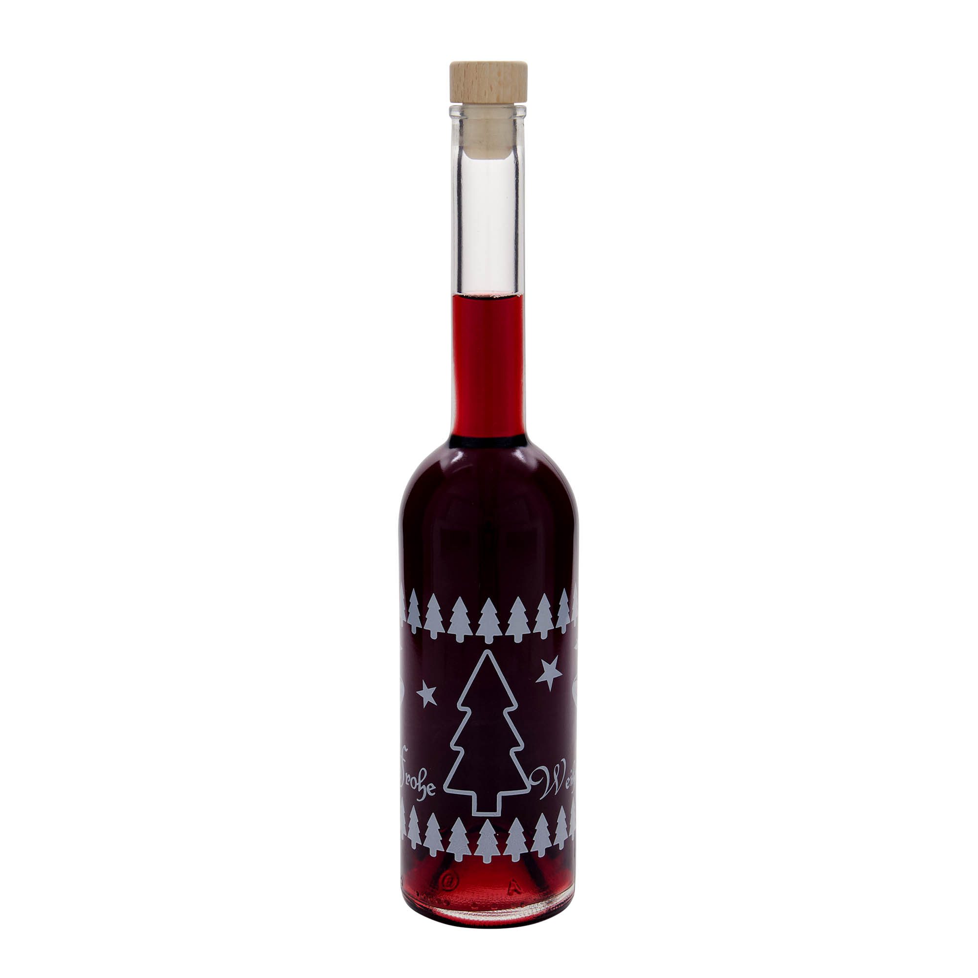 Garrafa de vidro 500 ml 'Ópera', motivo: Natal clássico, boca: rolha