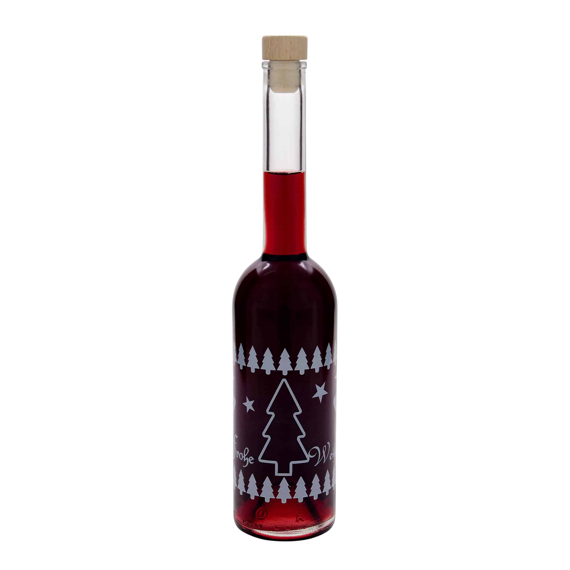 Garrafa de vidro 500 ml 'Ópera', motivo: Natal clássico, boca: rolha