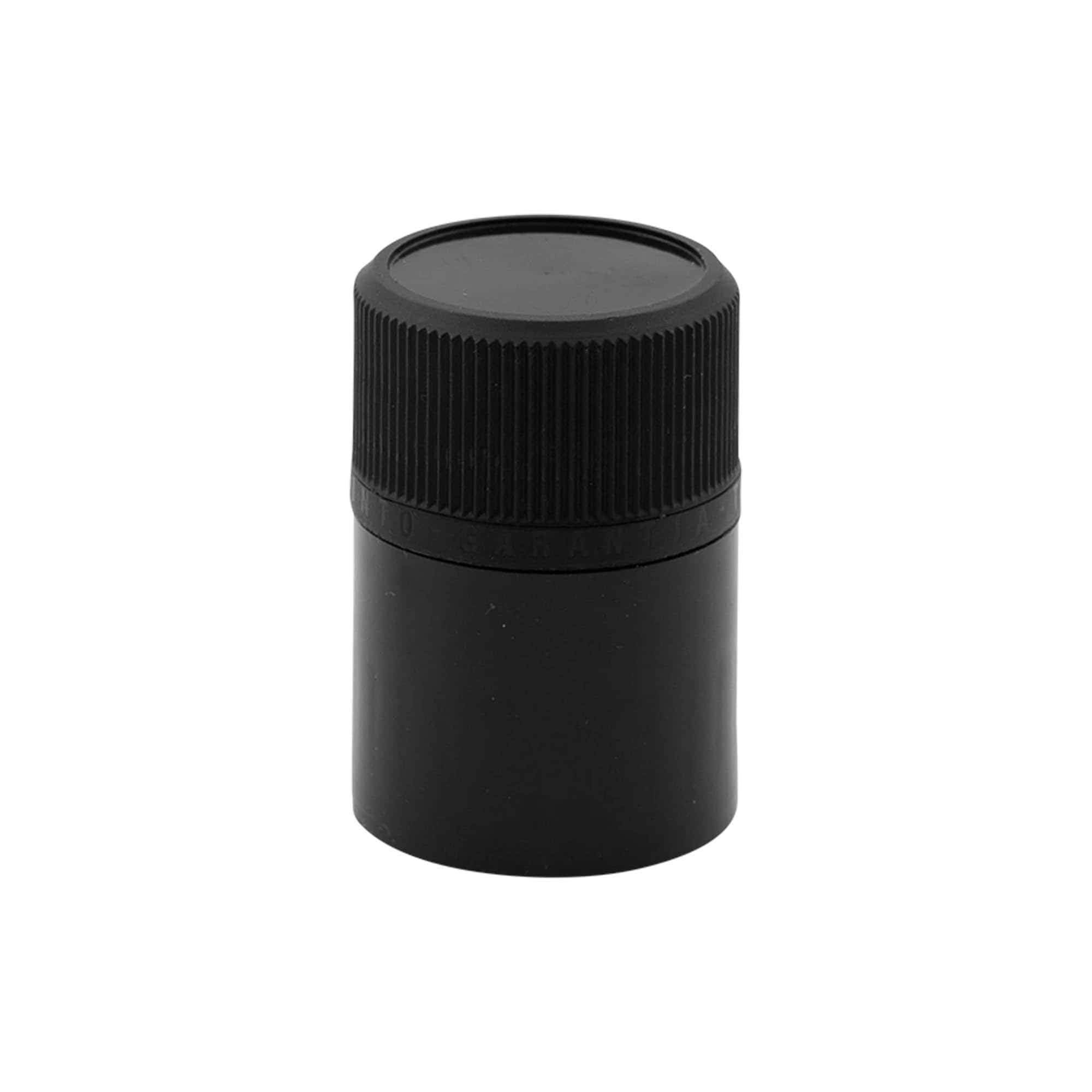 Fecho de originalidade DOP com bico vertedor, plástico PE, preto