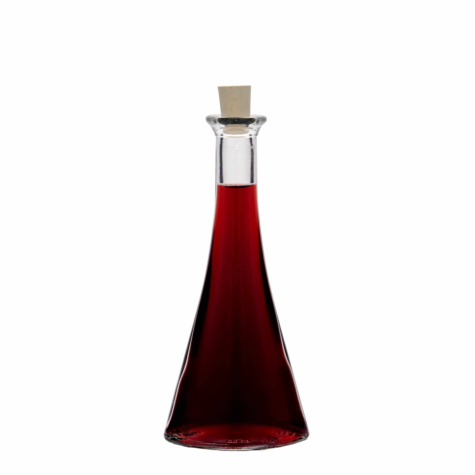 100 ml Garrafa de vidro 'Veronica', semi-circular, boca: Cortiça