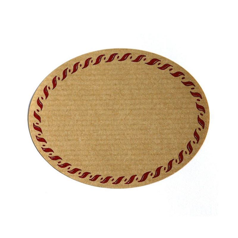 Etiqueta natural 'Kordelrand', oval, papel, vermelho-castanho Etiqueta natural 'Kordelrand', oval, papel, vermelho-castanho
