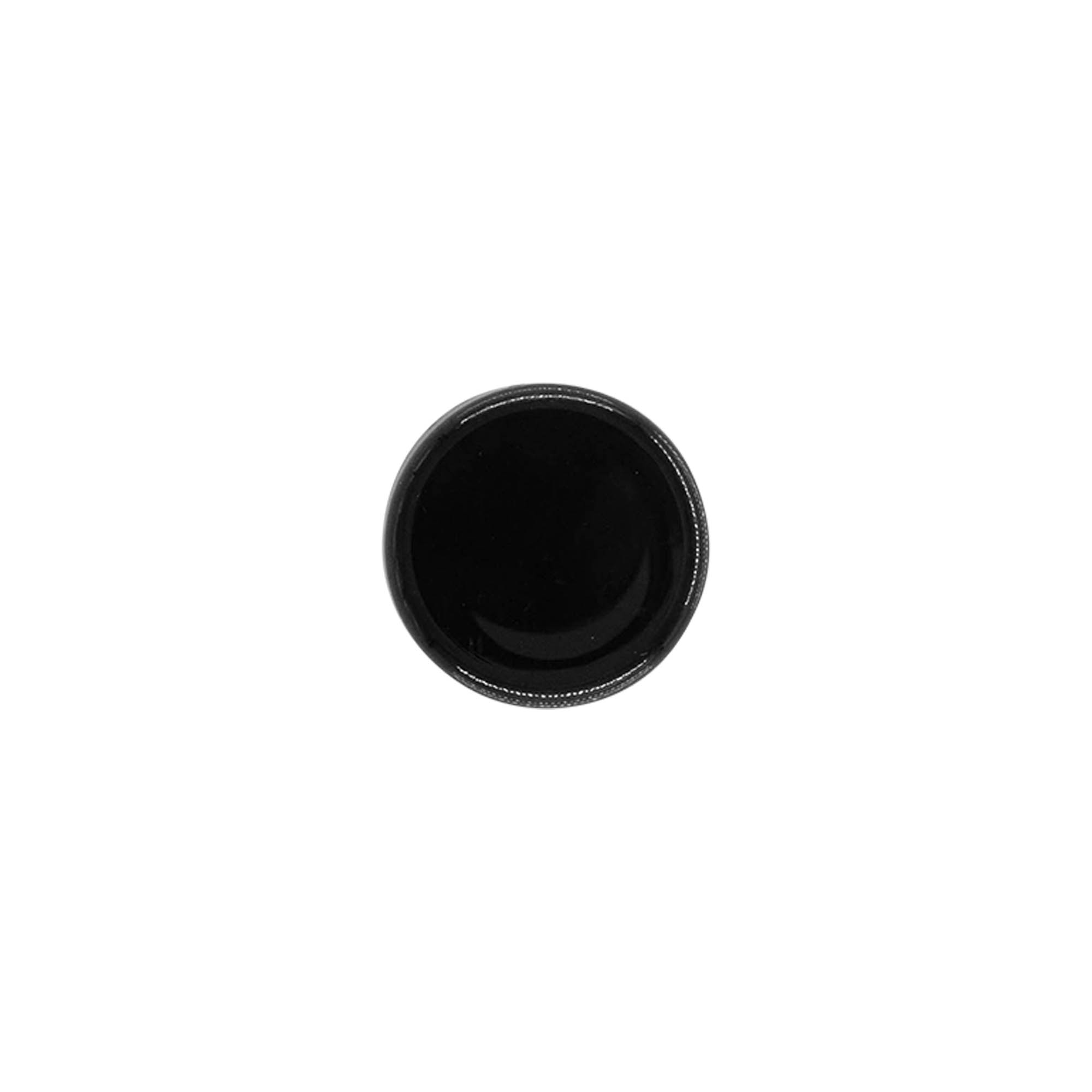 Tampa de rosca, plástico PP, preto, boca: 20/410