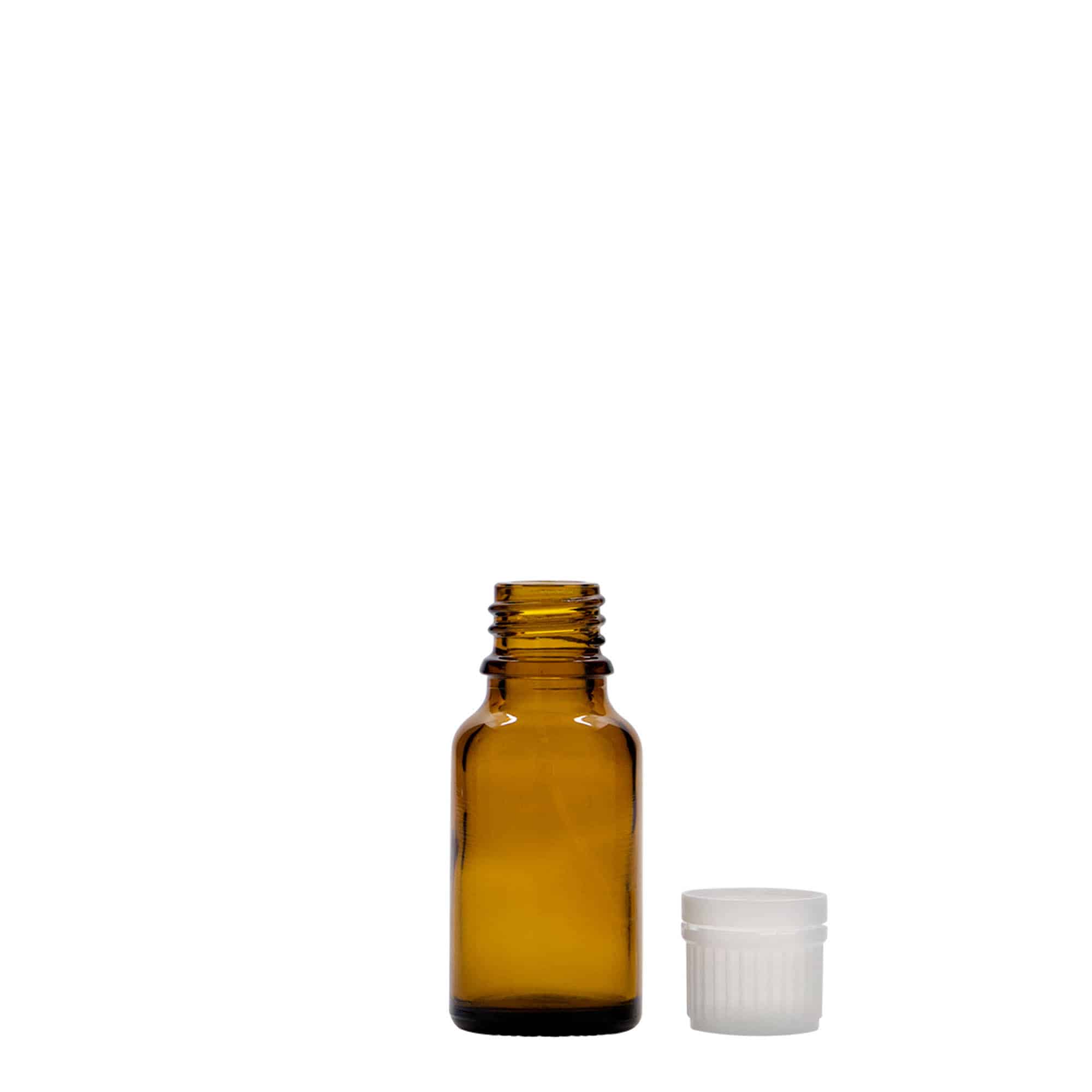 Frasco médico de 15 ml, vidro, castanho, boca: DIN 18