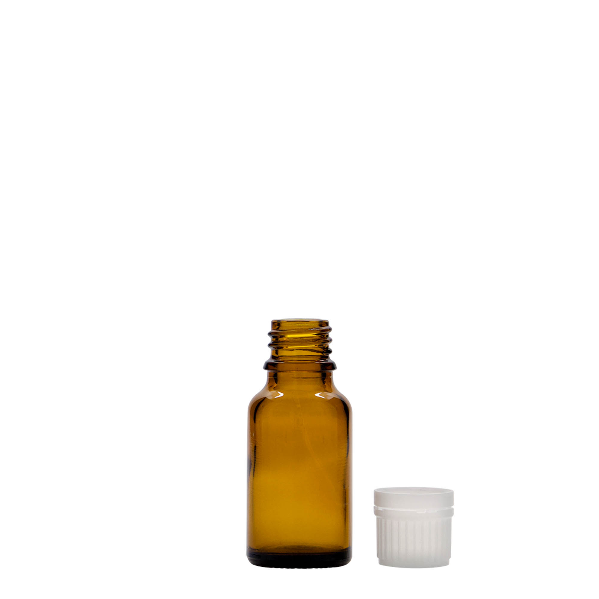 Frasco médico de 15 ml, vidro, castanho, boca: DIN 18 Frasco médico de 15 ml, vidro, castanho, boca: DIN 18