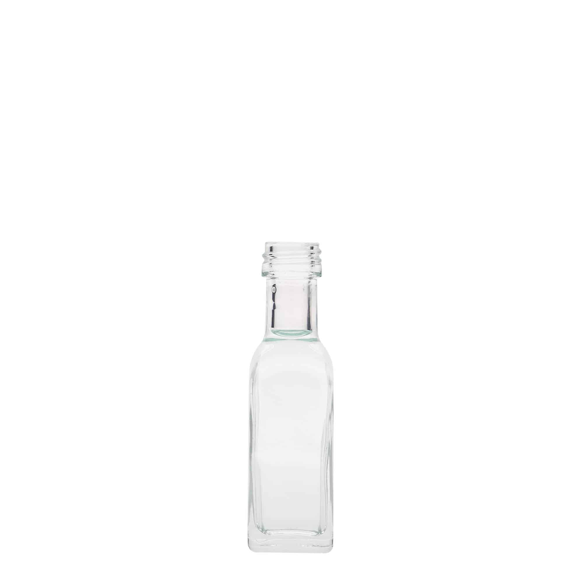 Frasco de vidro de 20 ml 'Marasca', quadrado, bocal: PP 18