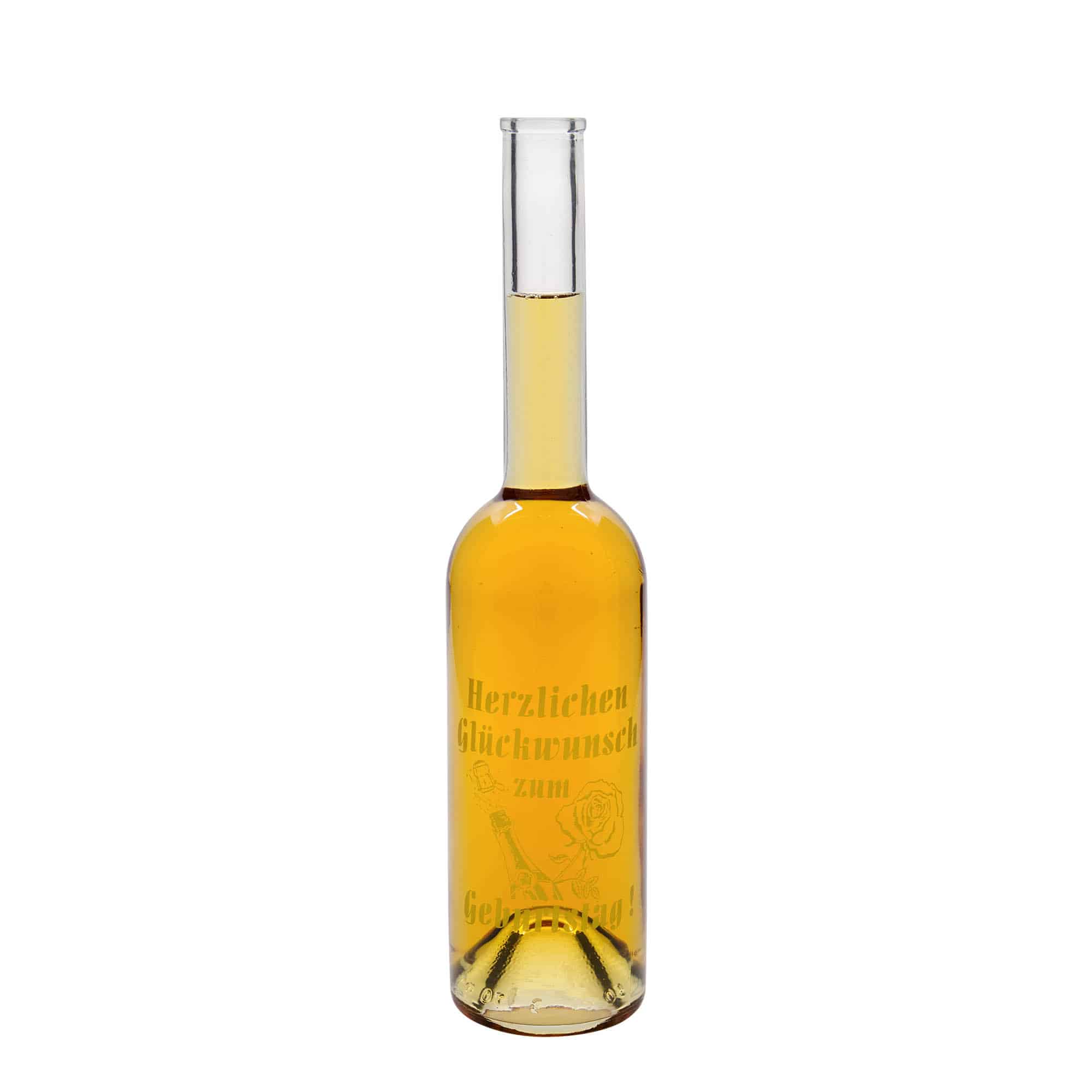 Garrafa de vidro de 500 ml 'Ópera', motivo: garrafa de aniversário, gargalo: cortiça