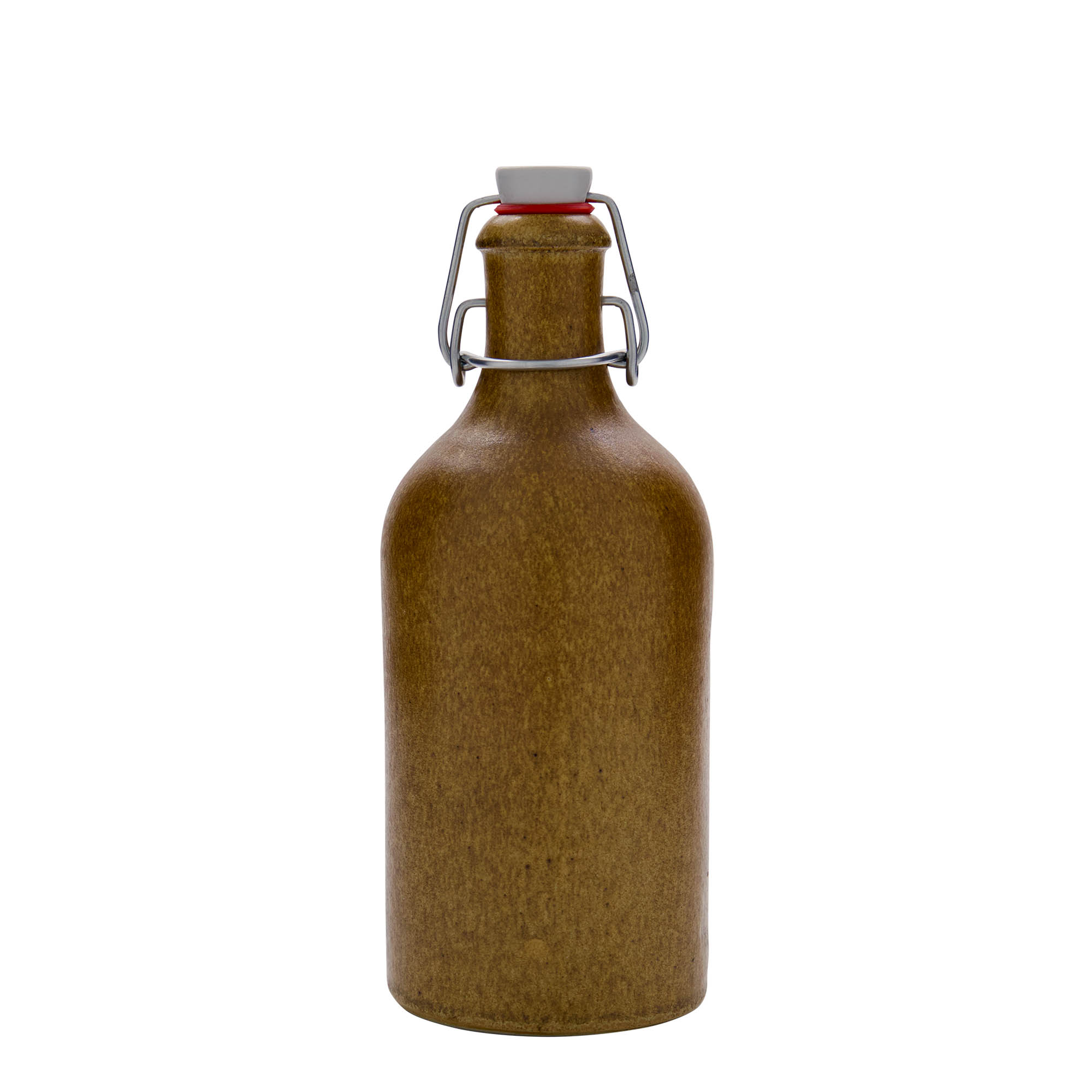 Jarro de barro 500 ml, grés, castanho-cristal, boca: fecho de mola
