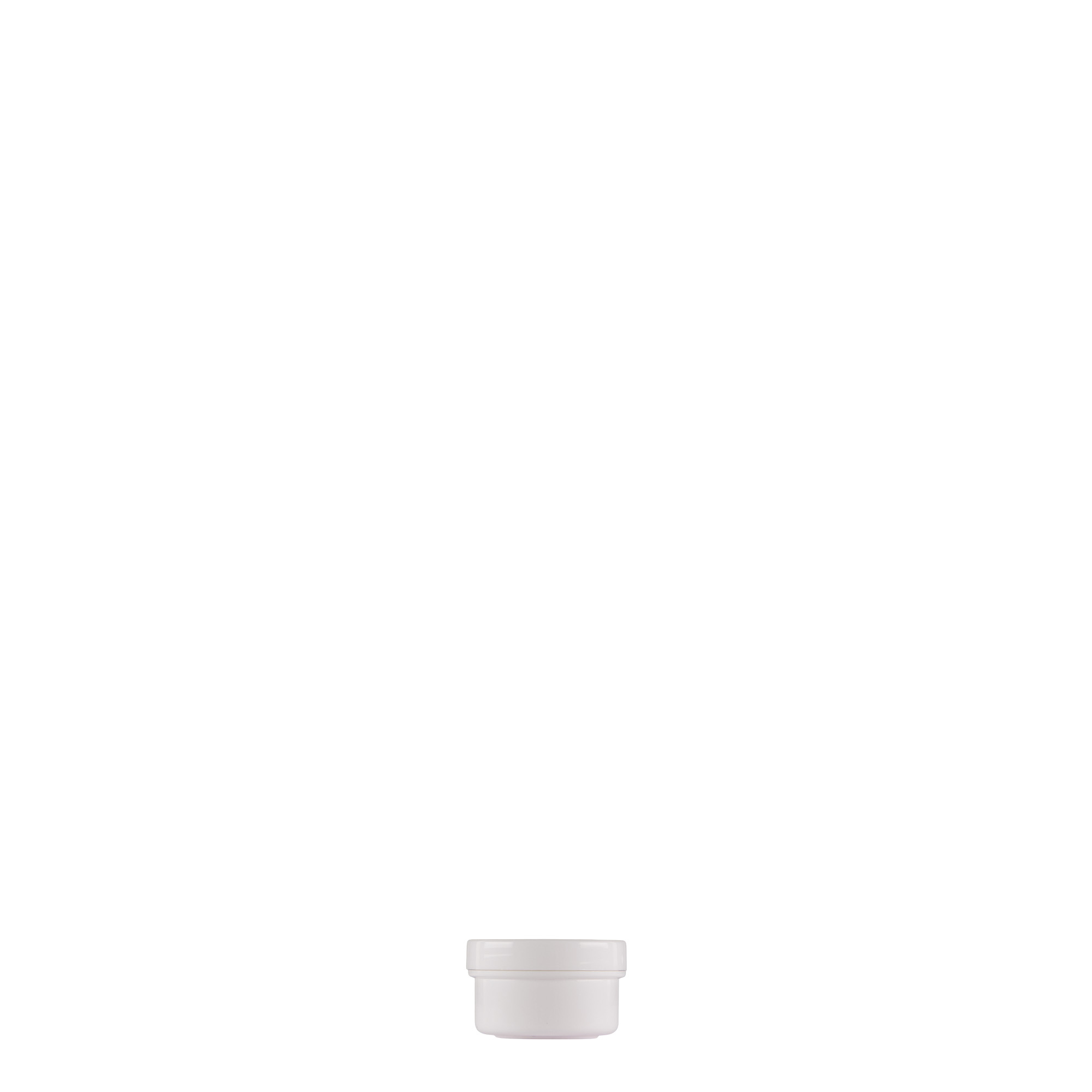 Dose de plástico de 6 ml 'White Line', PP, branco, abertura: tampa de rosca