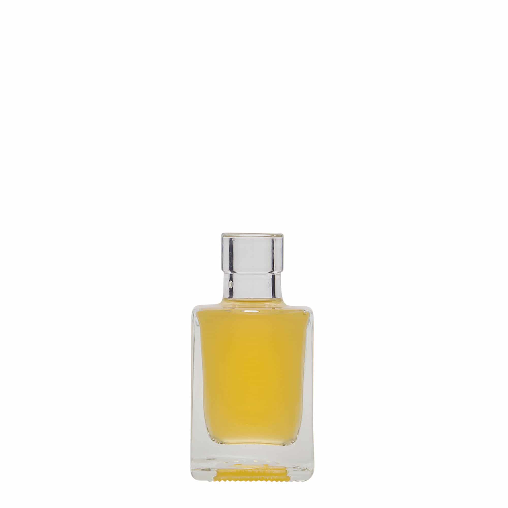 Frasco de vidro de 50 ml 'Cube', quadrado, boca: cortiça