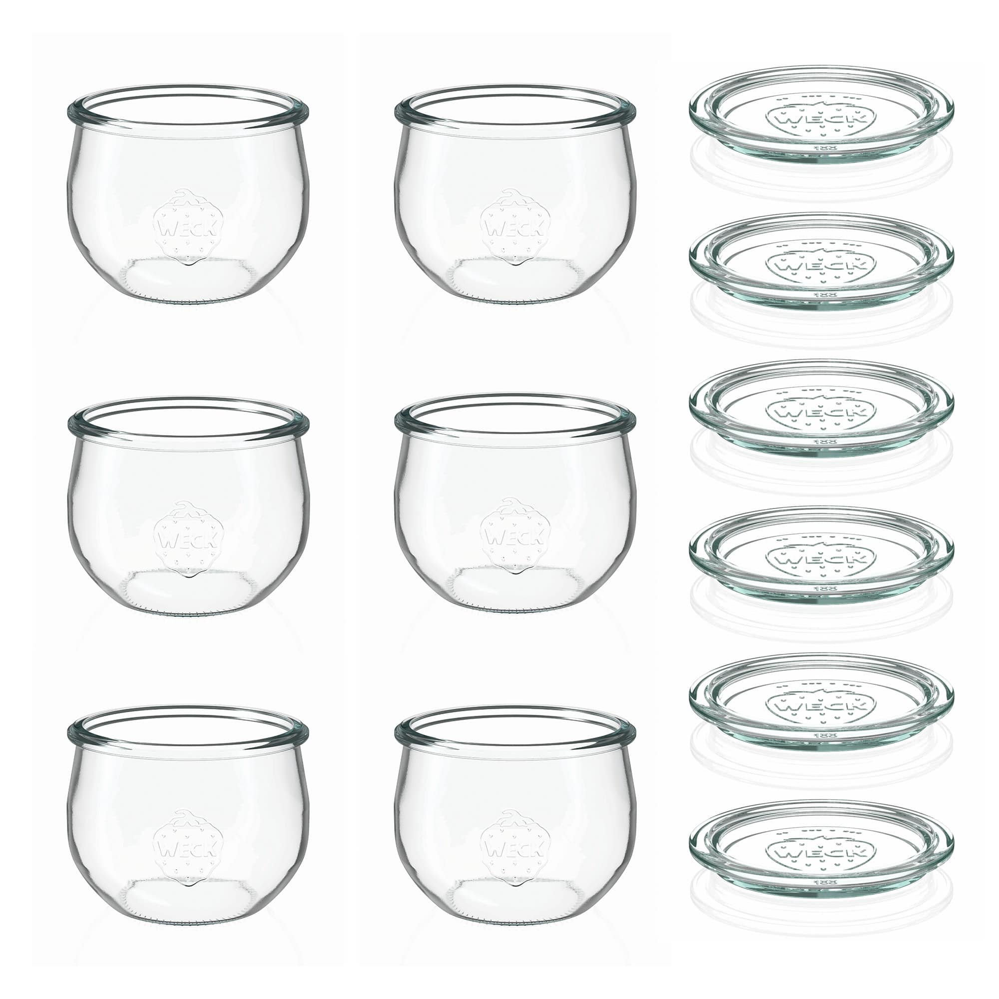 6x 580 ml WECK-frasco de tulipa com tampa de vidro RR 100