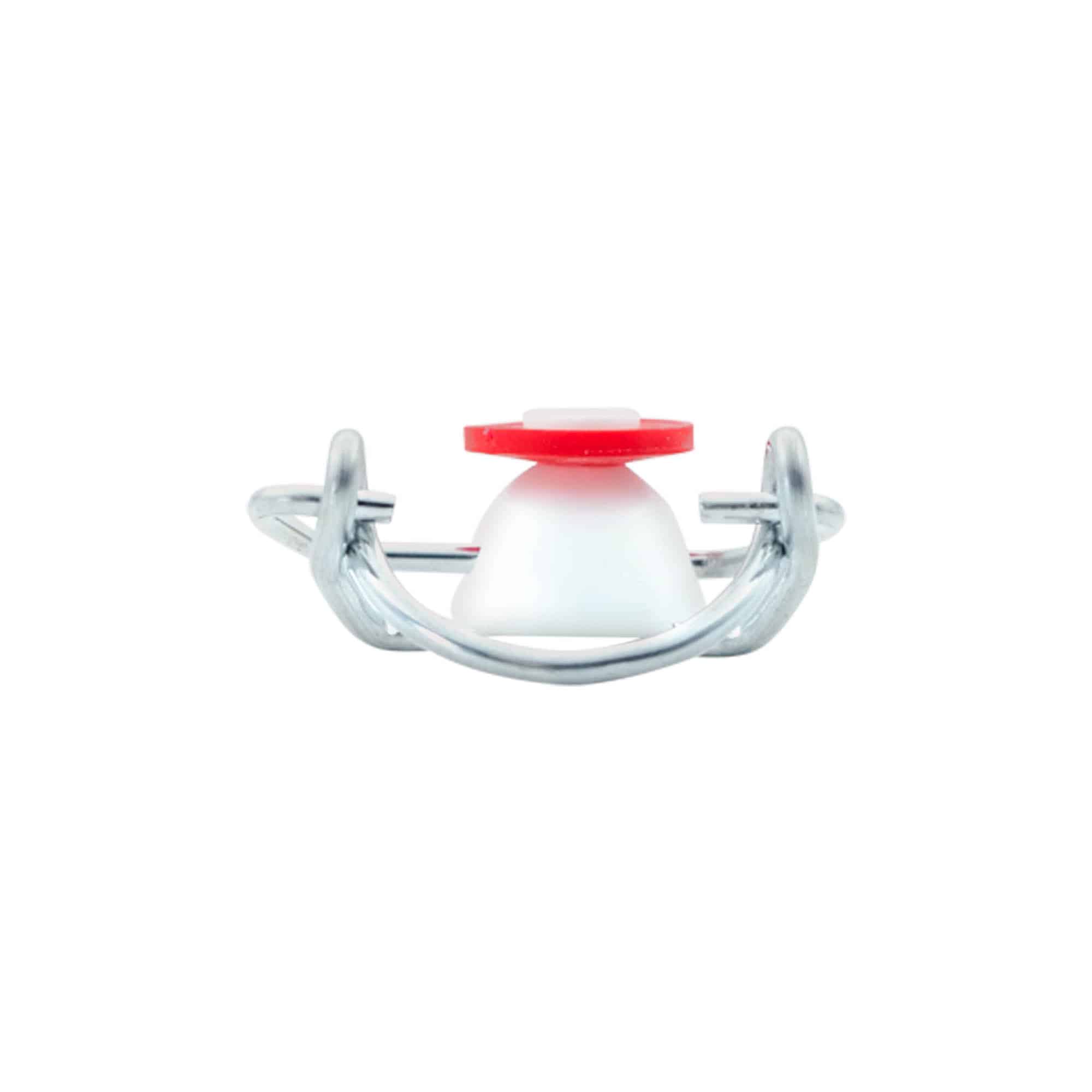 Fecho de pressão mini, plástico, vermelho-branco