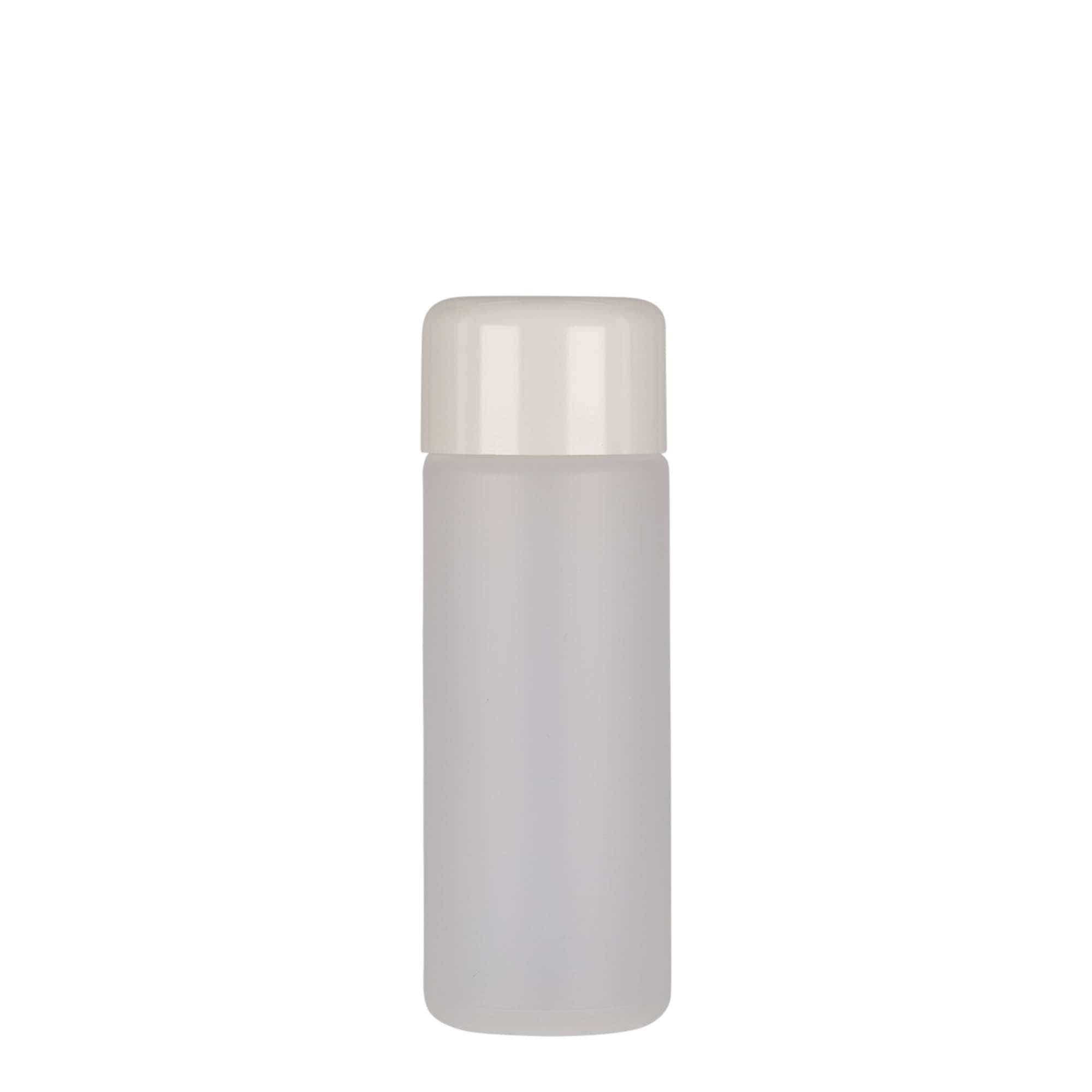 Frasco redondo de 100 ml, plástico PE, natural, boca: tampa de rosca