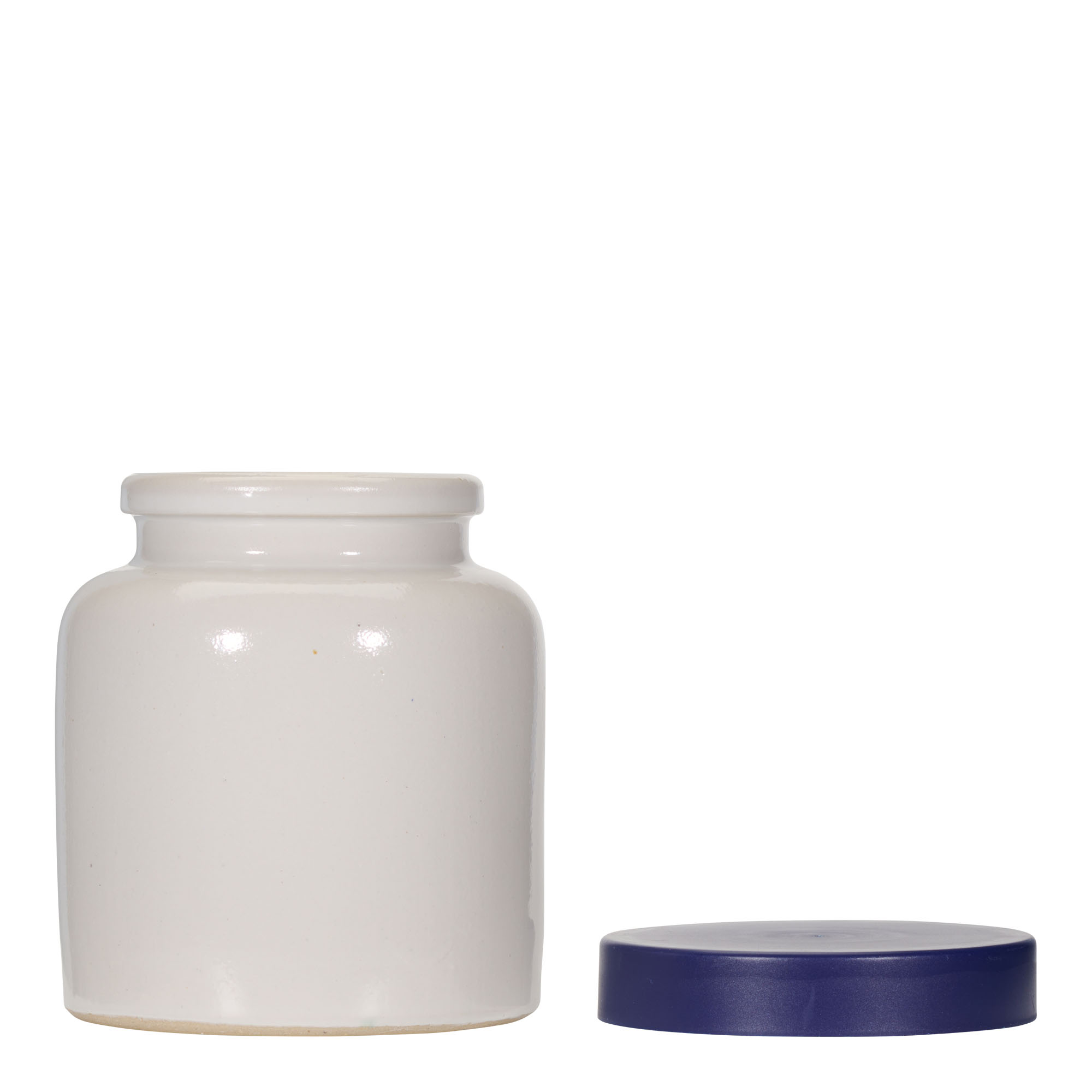 Vaso de grés de 270 ml, cerâmica, branco, boca: tampa de encaixe