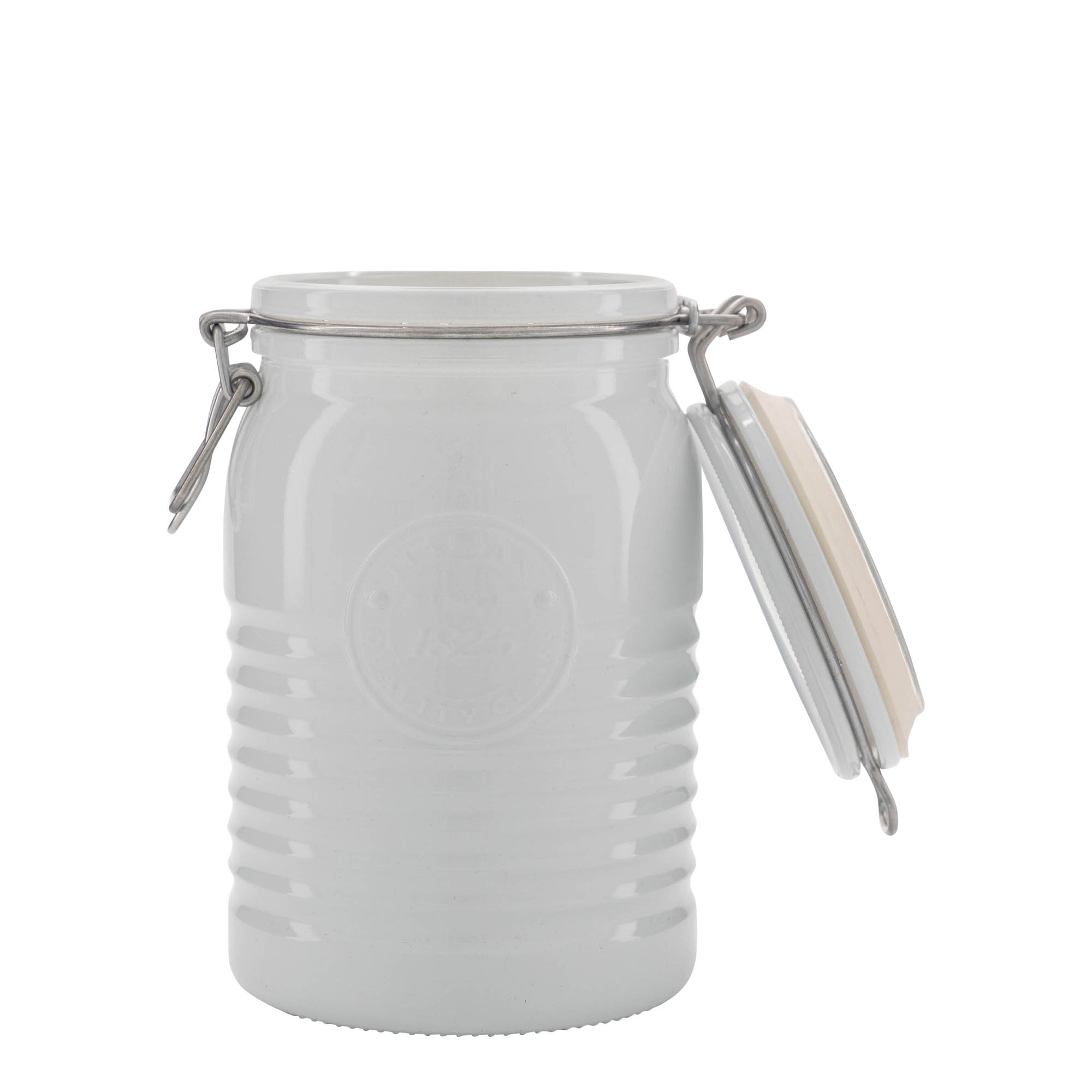 1.000 ml frasco com fecho de arame 'Officina 1825', branco, boca: fecho de arame