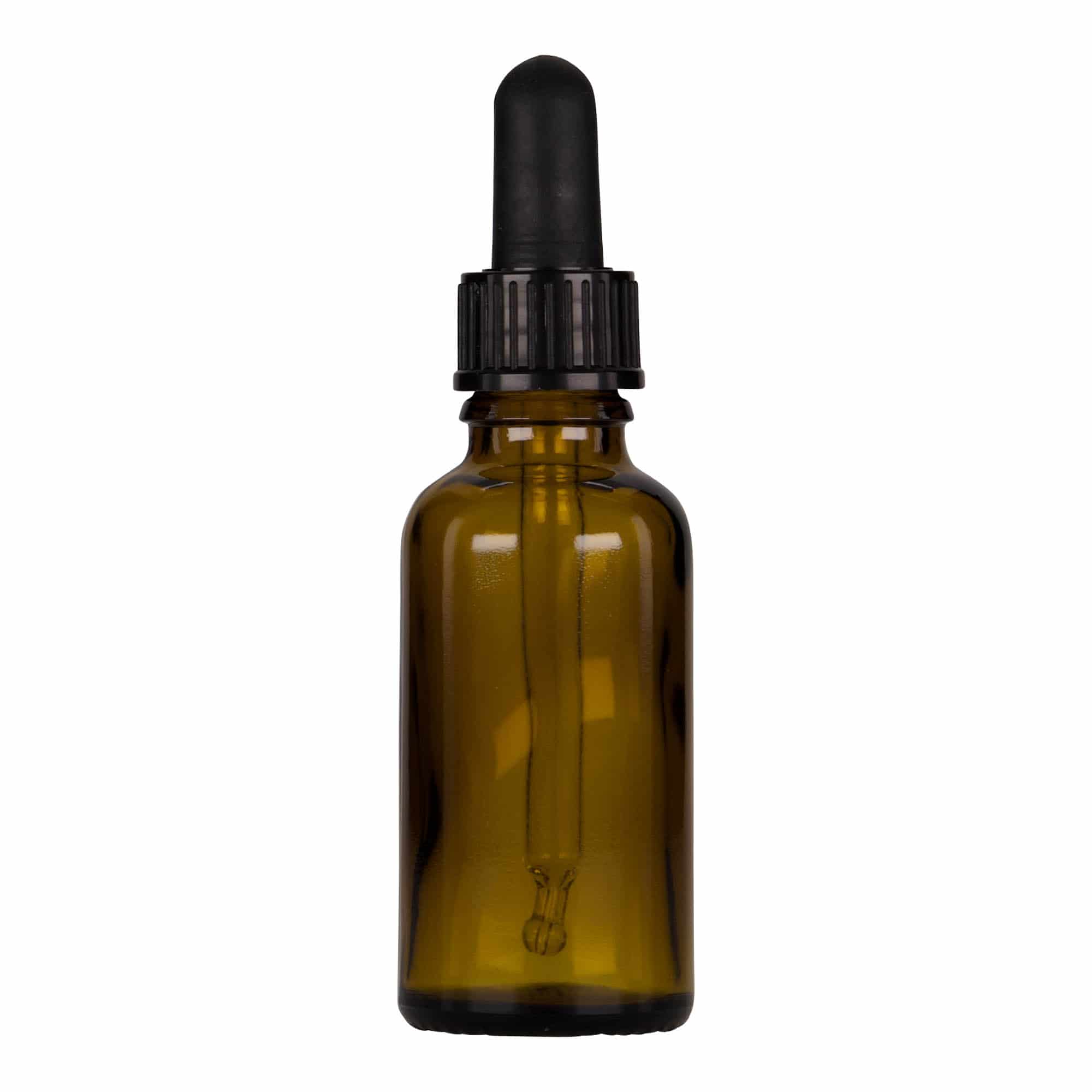 Frasco conta-gotas de 30 ml, médico, vidro, castanho-preto, boca: DIN 18