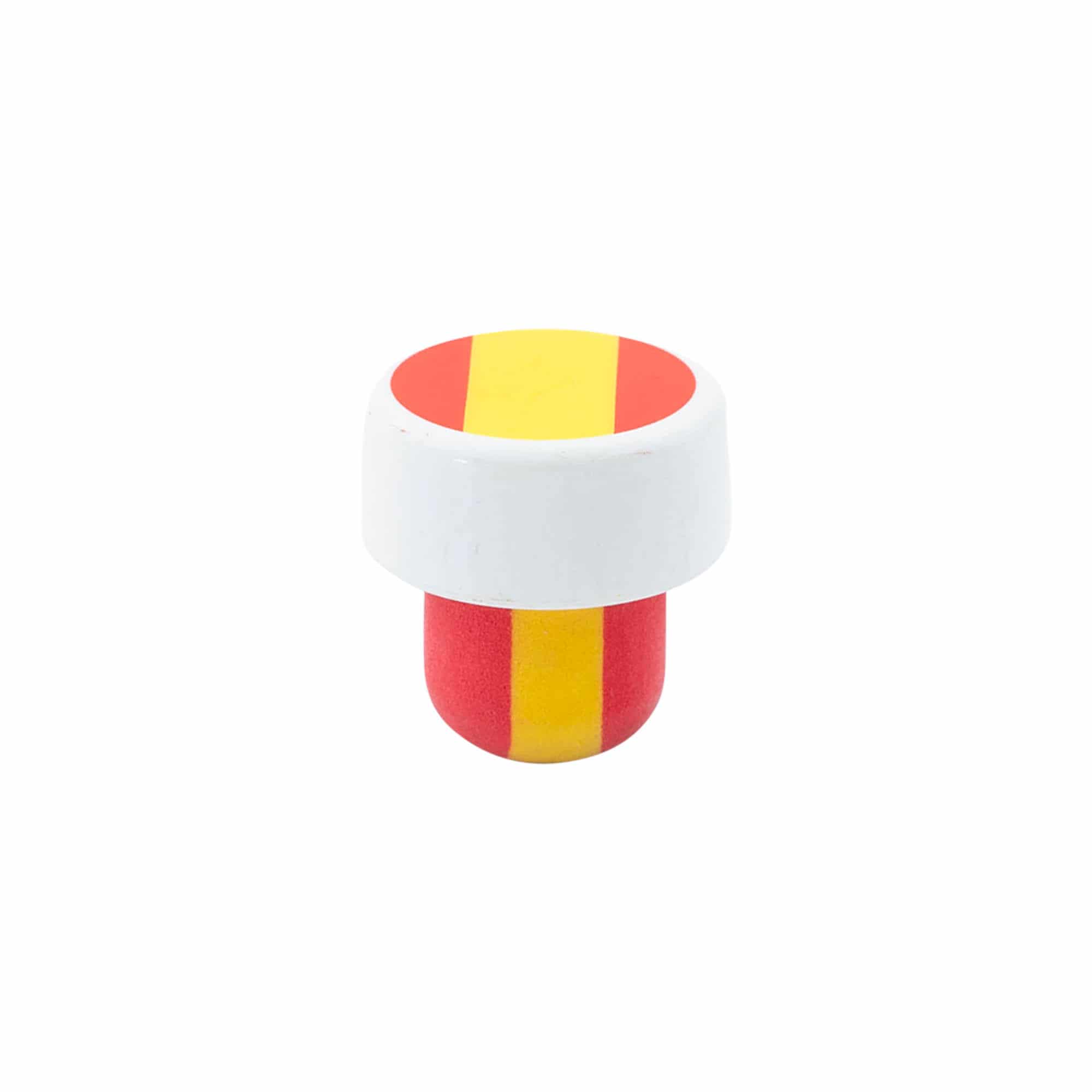 Rolha com pega 19 mm 'Espanha', plástico, multicolorida, para bocal: cortiça