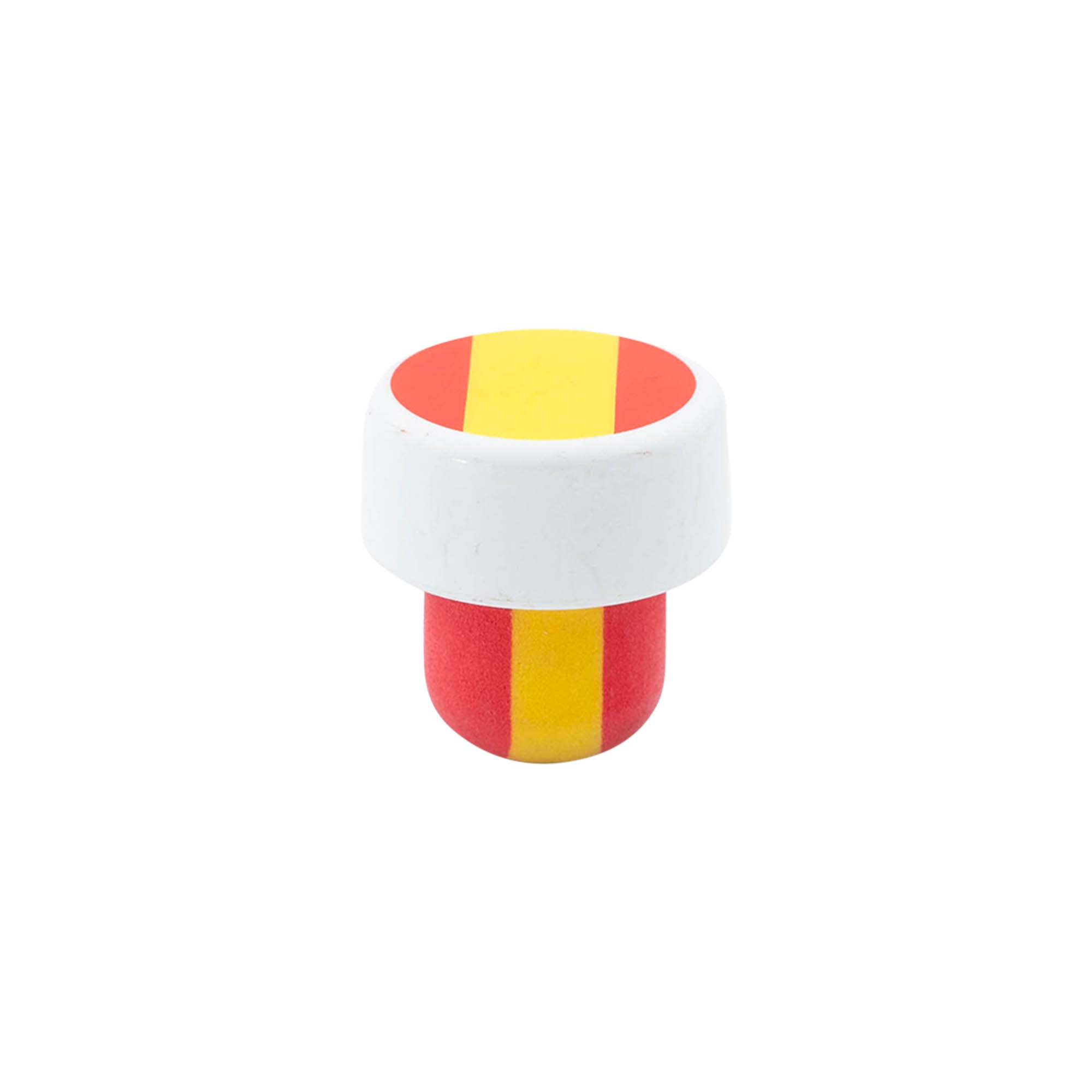 Rolha com pega 19 mm 'Espanha', plástico, multicolorida, para bocal: cortiça