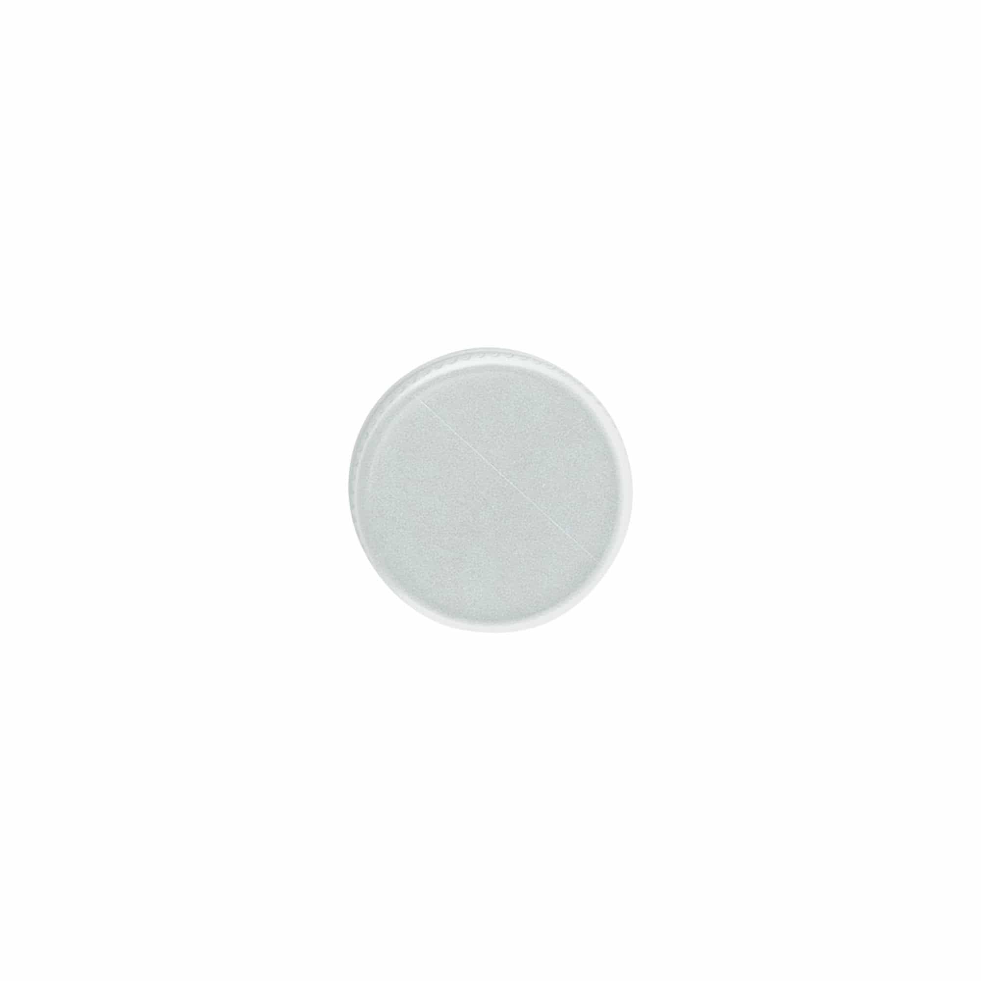 Tampa de rosca, metal, prateada, para bocal: PP 24