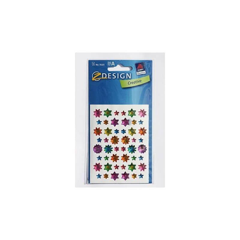 Autocolantes com formas 'Estrelas gel', plástico, várias cores Autocolantes com formas 'Estrelas gel', plástico, várias cores