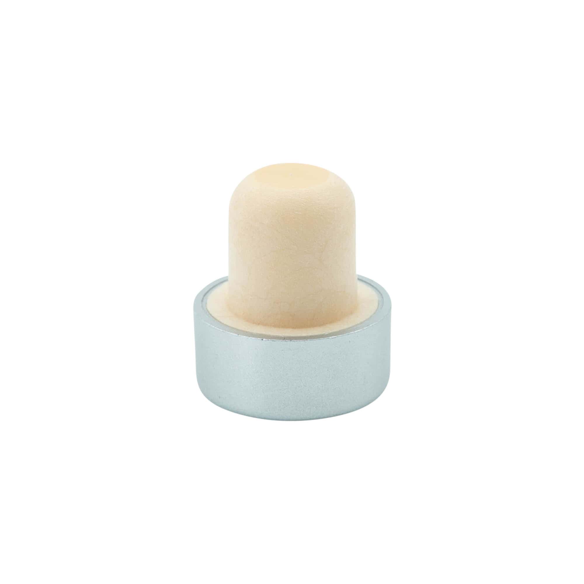 Rolha de pega 19 mm, plástico, prateada, para boquilha: cortiça