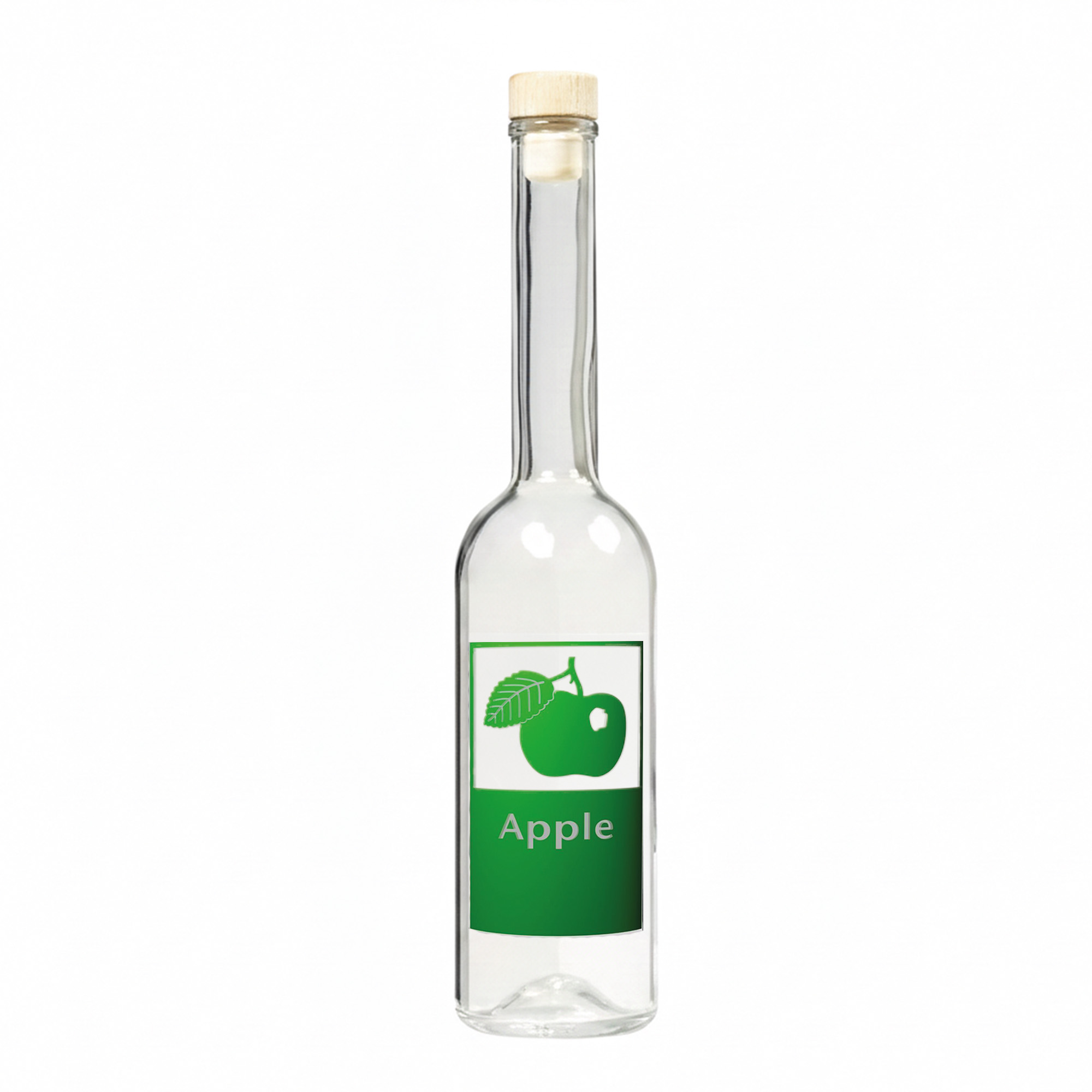Garrafa de vidro de 500 ml 'Opera', motivo: Maçã, bocal: cortiça Garrafa de vidro de 500 ml 'Opera', motivo: Maçã, bocal: cortiça