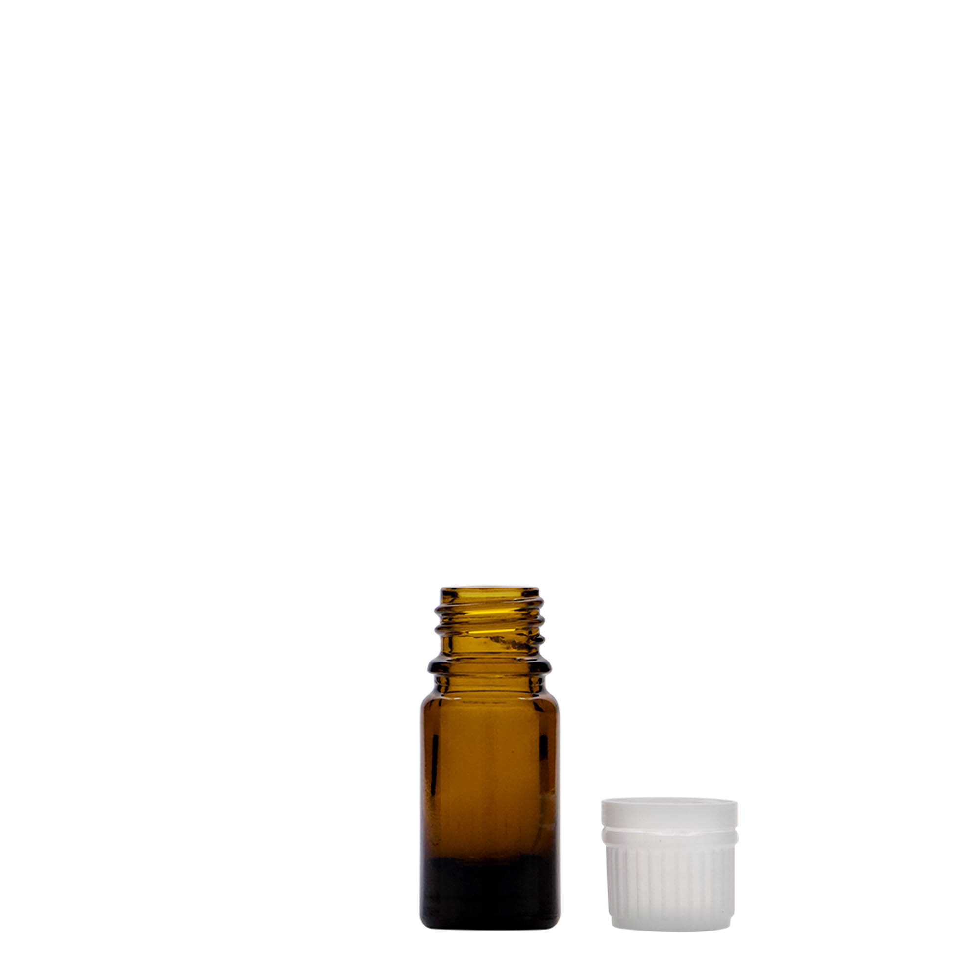 Frasco de medicamento de 5 ml, vidro, castanho, boca: DIN 18 Frasco de medicamento de 5 ml, vidro, castanho, boca: DIN 18
