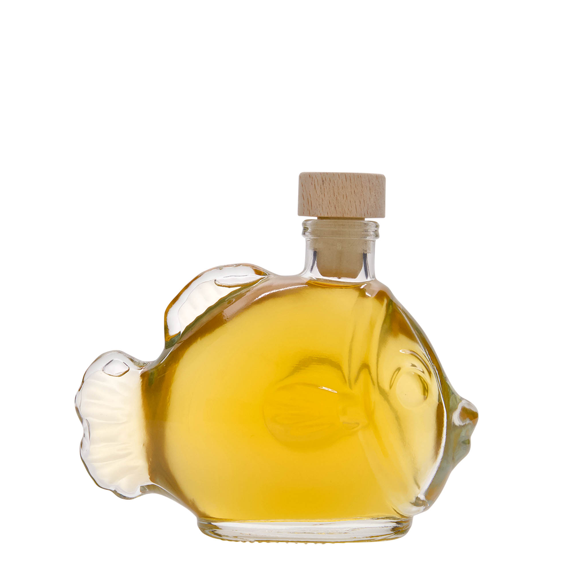 Frasco de vidro de 200 ml 'Peixe', boca: cortiça