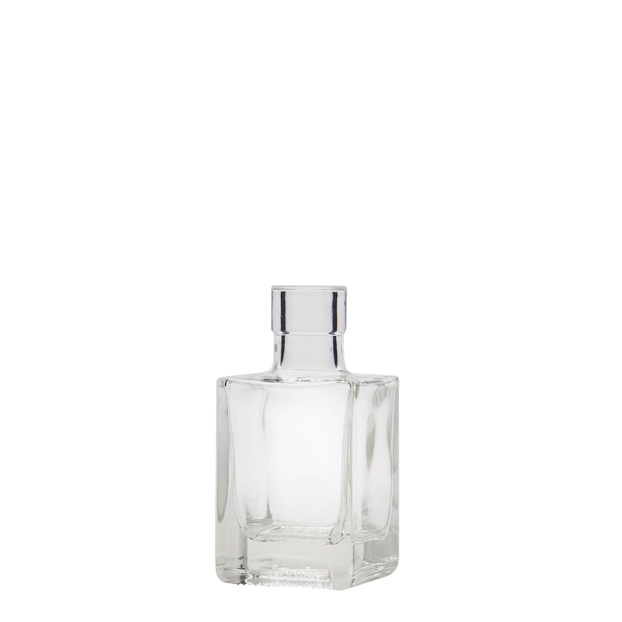 Frasco de vidro de 50 ml 'Cube', quadrado, boca: cortiça
