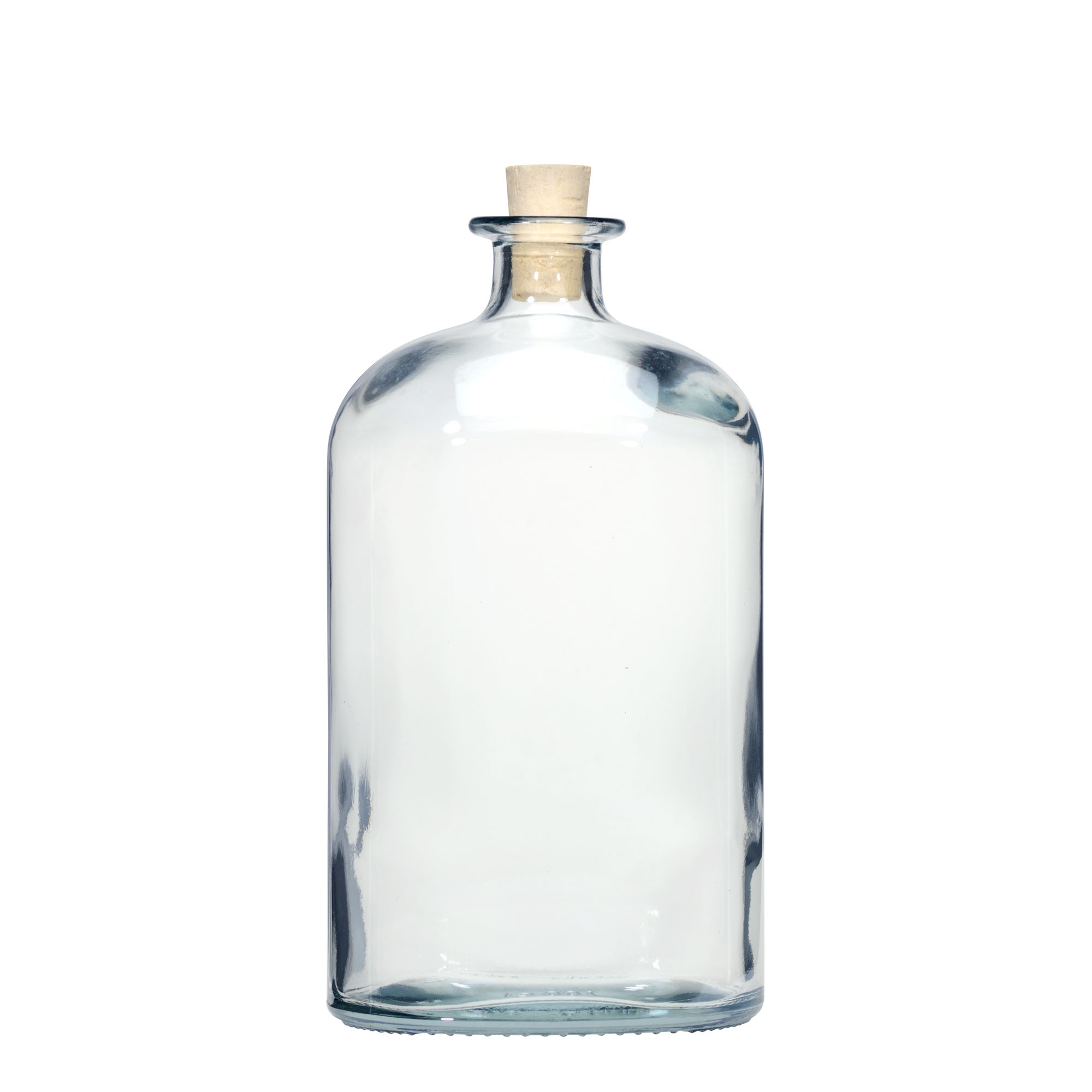 Garrafa de vidro 1.000 ml 'Dundee', oval, gargalo: cortiça