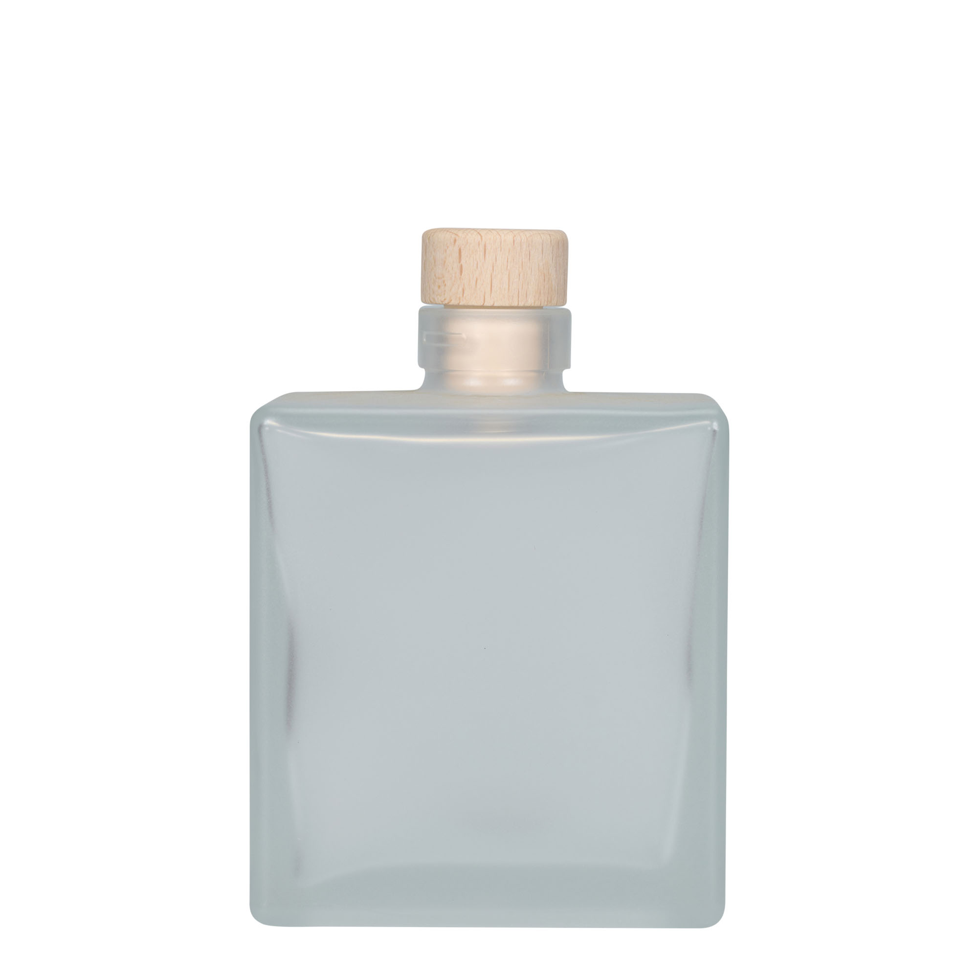 Garrafa de vidro de 500 ml 'Cube', quadrada, gelo, boca: cortiça