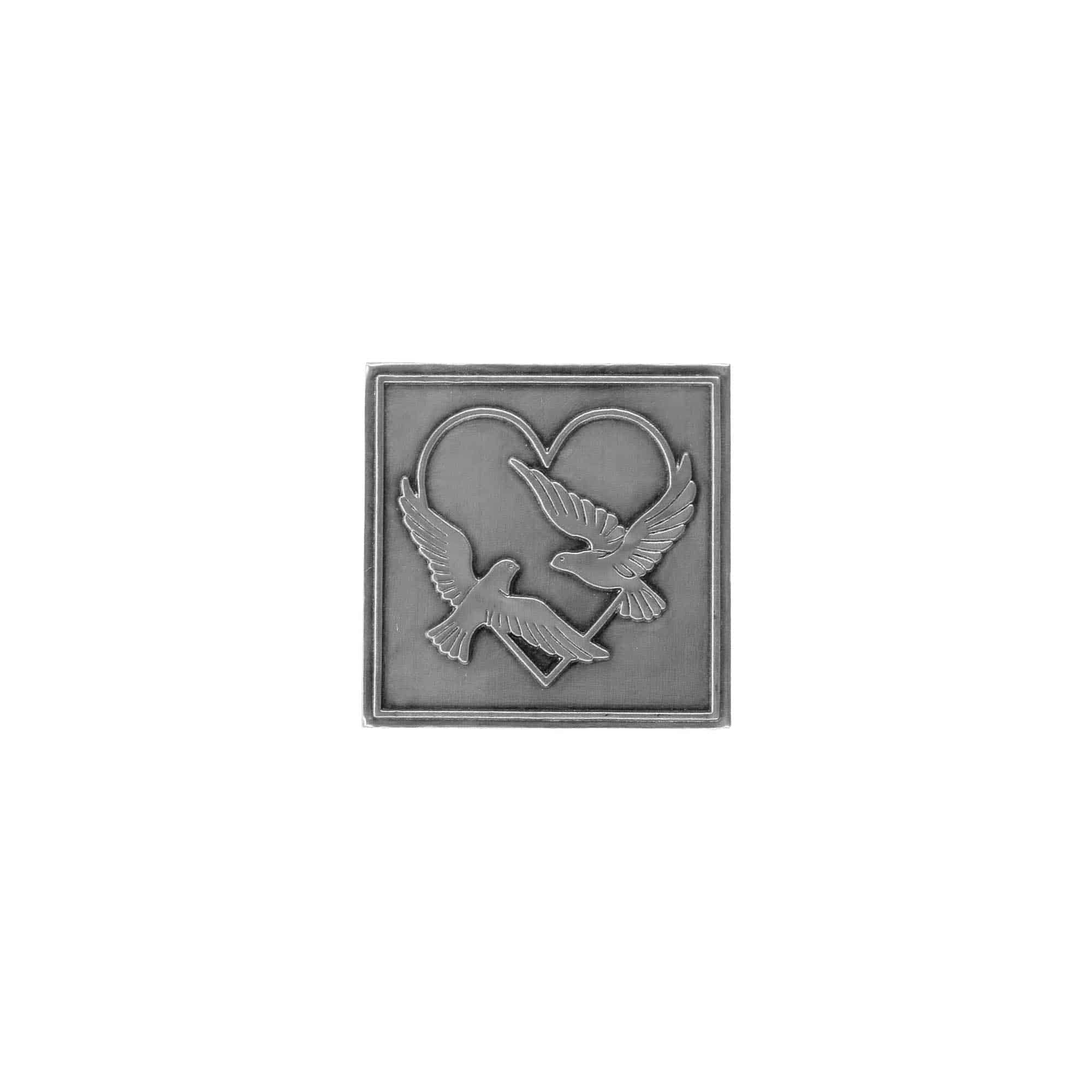 Etiqueta de estanho 'Casamento', quadrada, metal, prateado Etiqueta de estanho 'Casamento', quadrada, metal, prateado