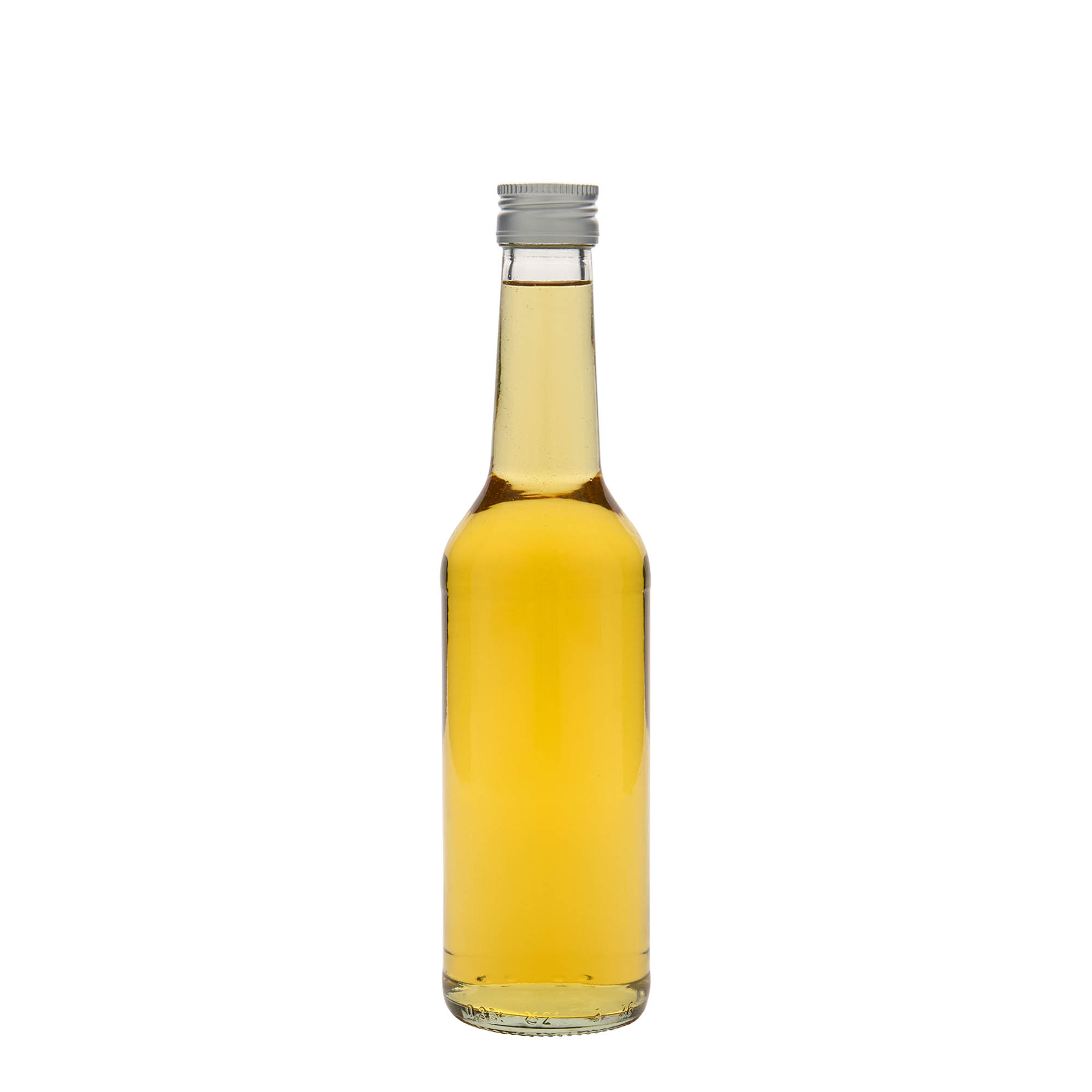 Garrafa de vidro de 350 ml com gargalo reto, boca: PP 28 Garrafa de vidro de 350 ml com gargalo reto, boca: PP 28