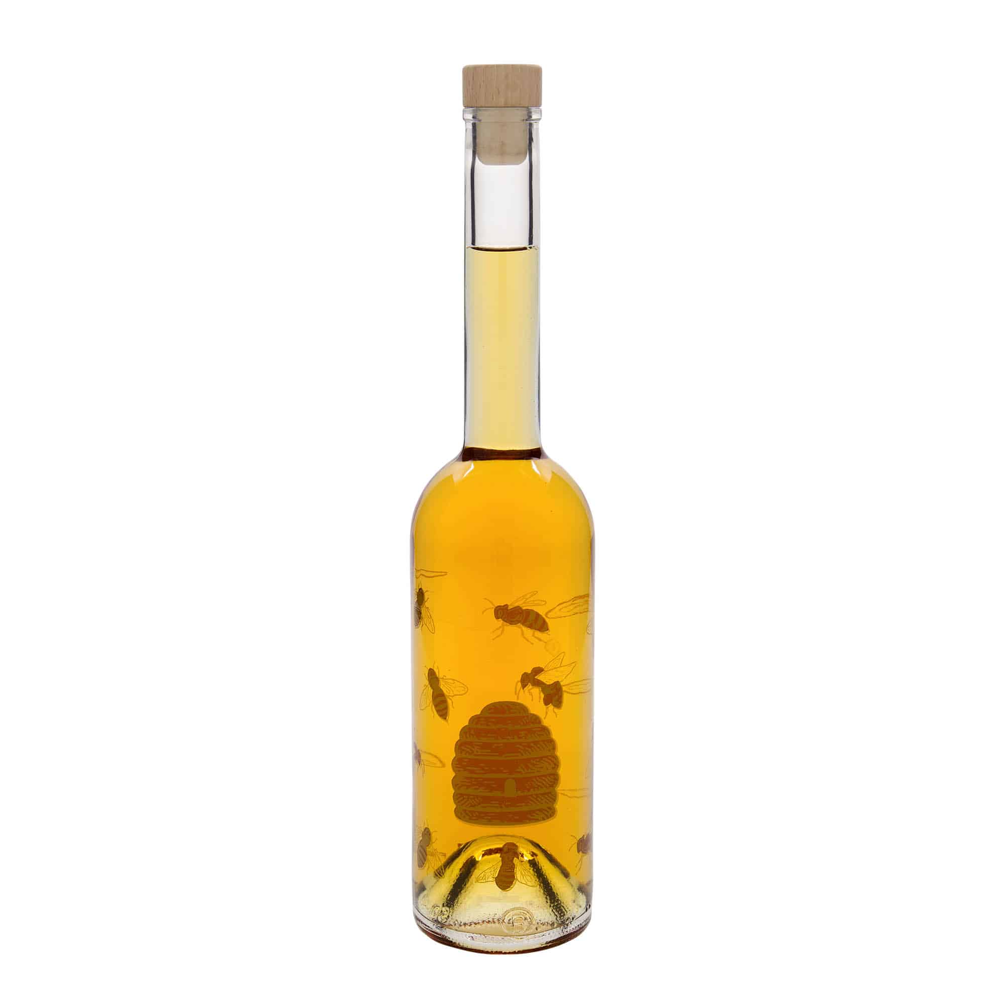 500 ml Garrafa de vidro 'Opera', Motivo: Abelhas, boca: Cortiça