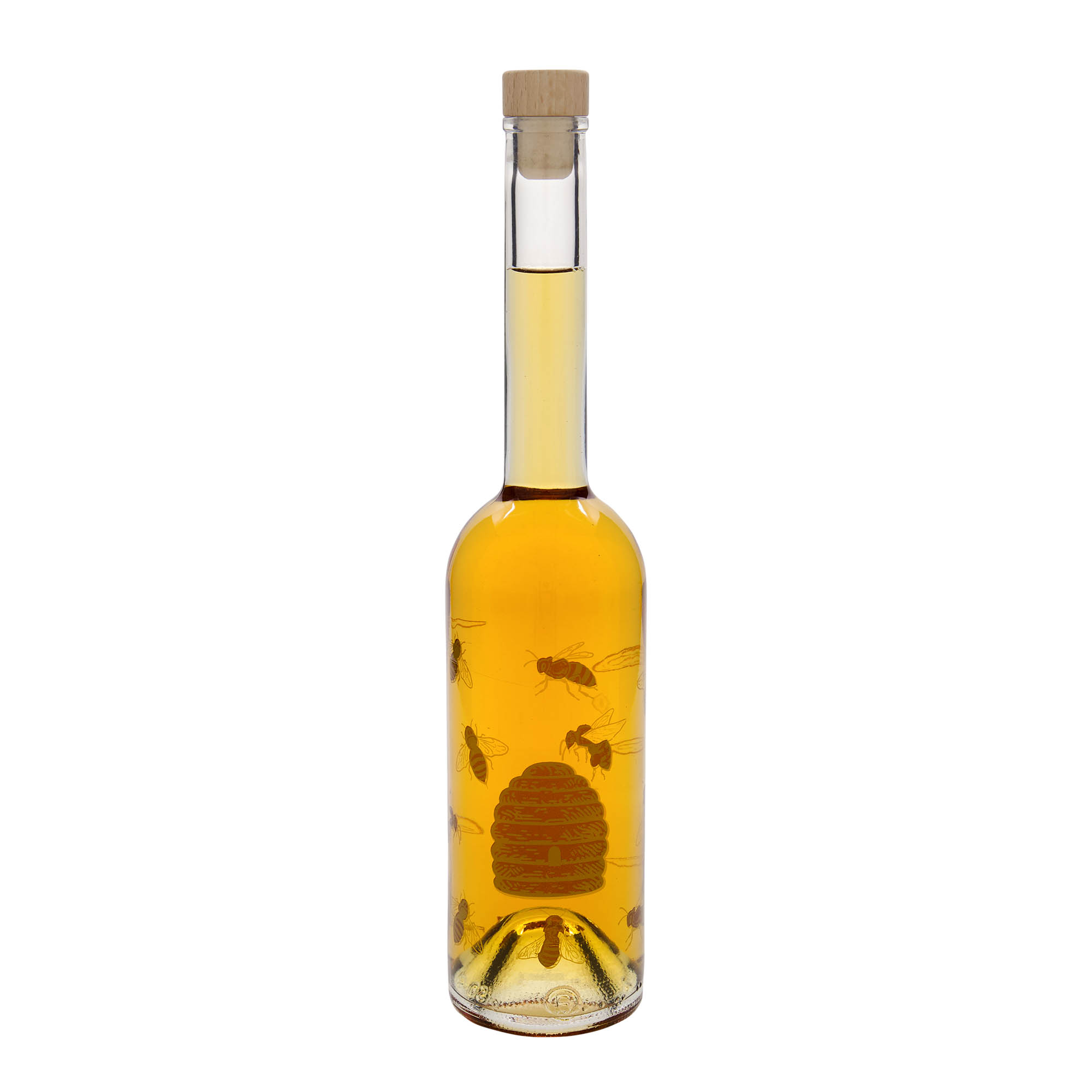 Garrafa de vidro de 500 ml 'Ópera', motivo: abelhas, boca: cortiça