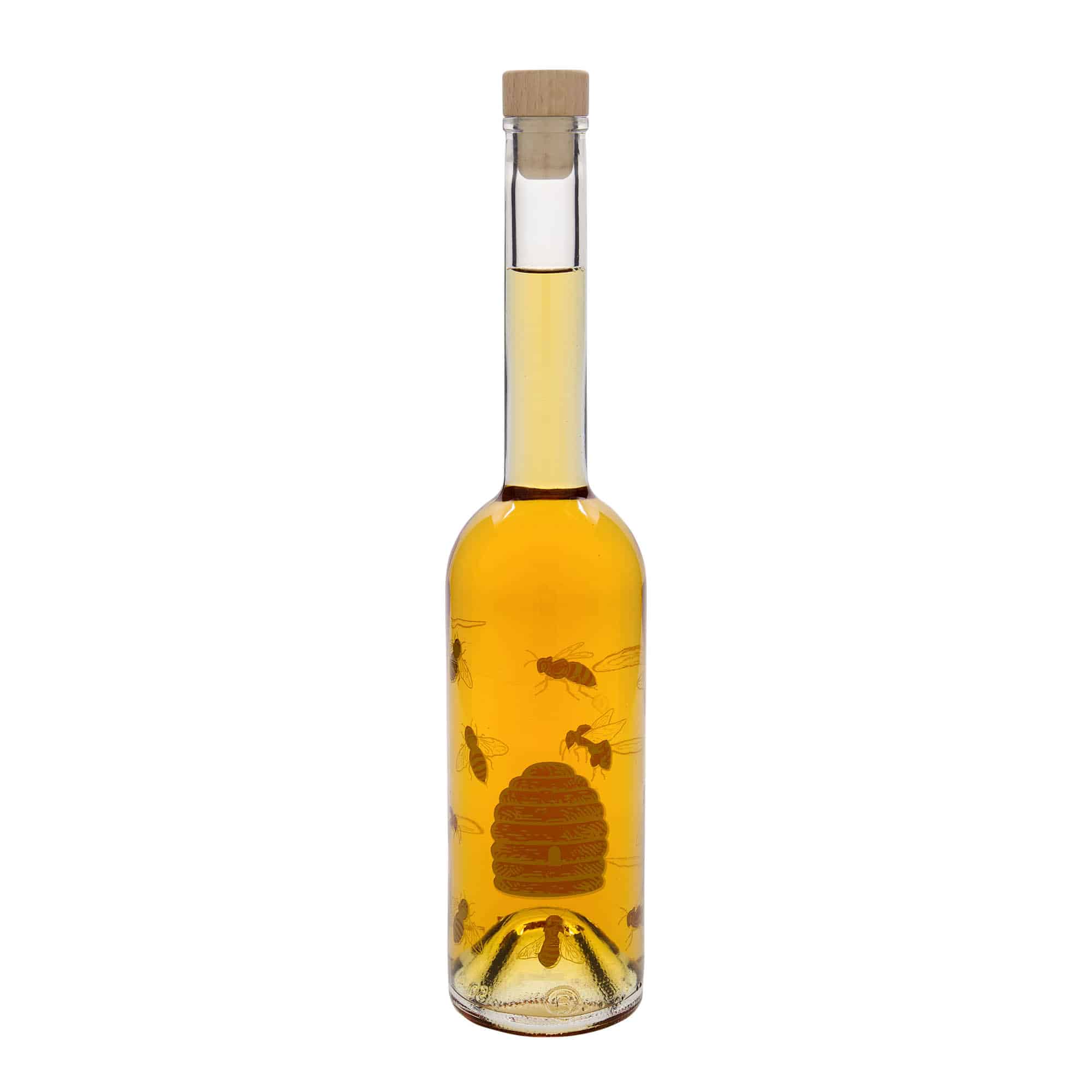 Garrafa de vidro de 500 ml 'Ópera', motivo: abelhas, boca: cortiça