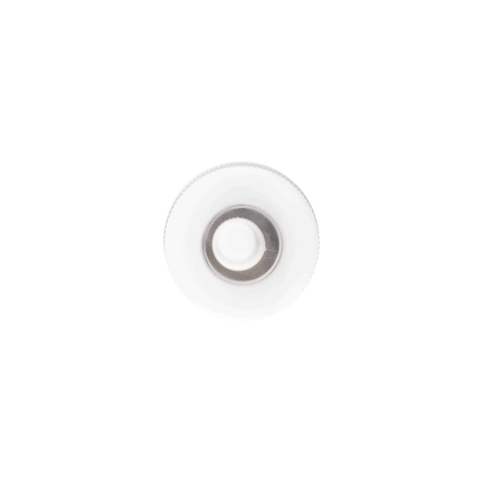Tampa de rosca com aplicador, plástico PP, branco, para boca: 24/410