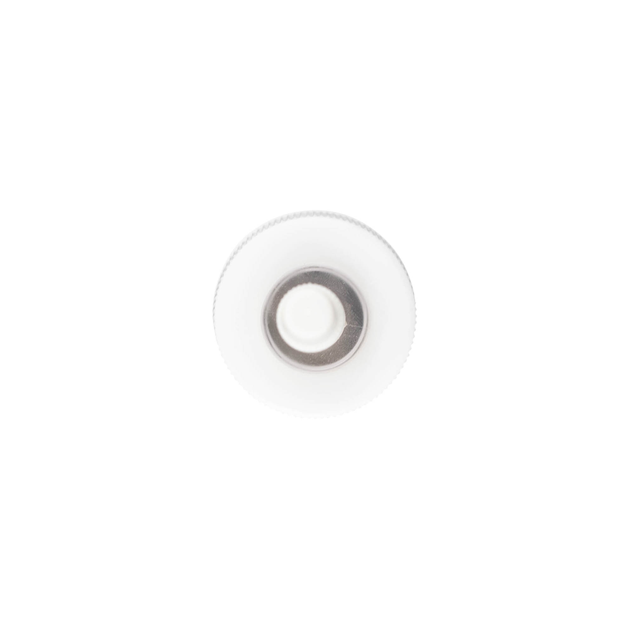 Tampa de rosca com aplicador, plástico PP, branco, para bocal: 24/410